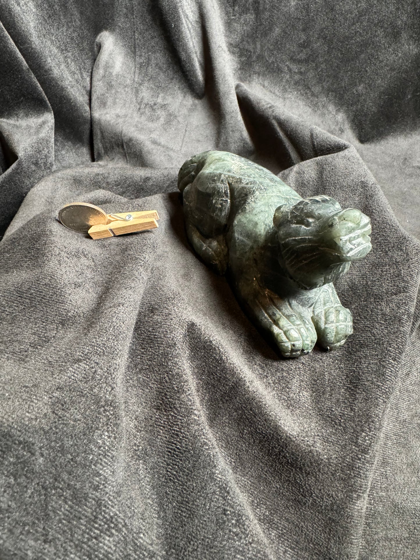 Labradorite Wolf Carving