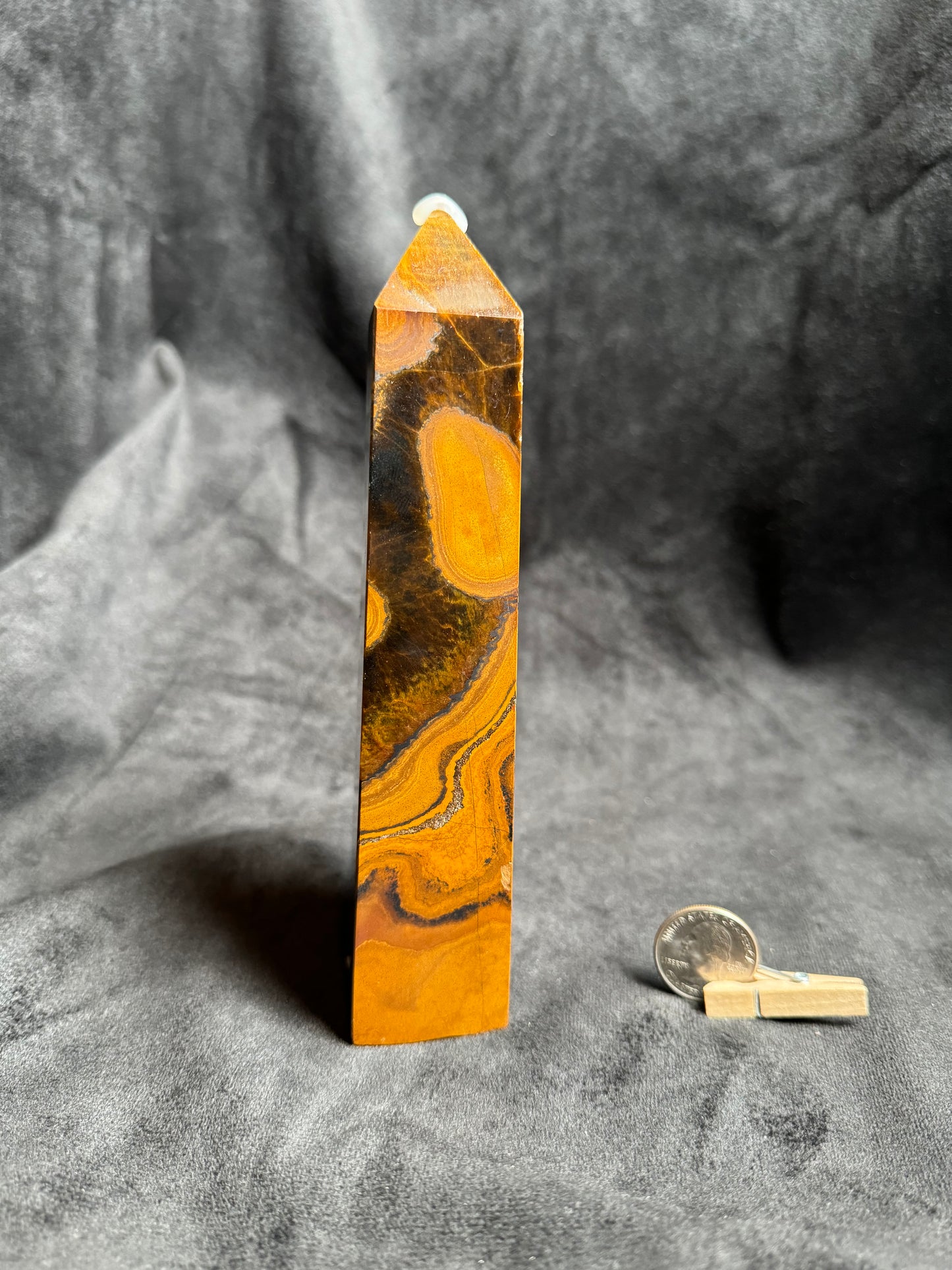 Large Tigers Eye Obelisk