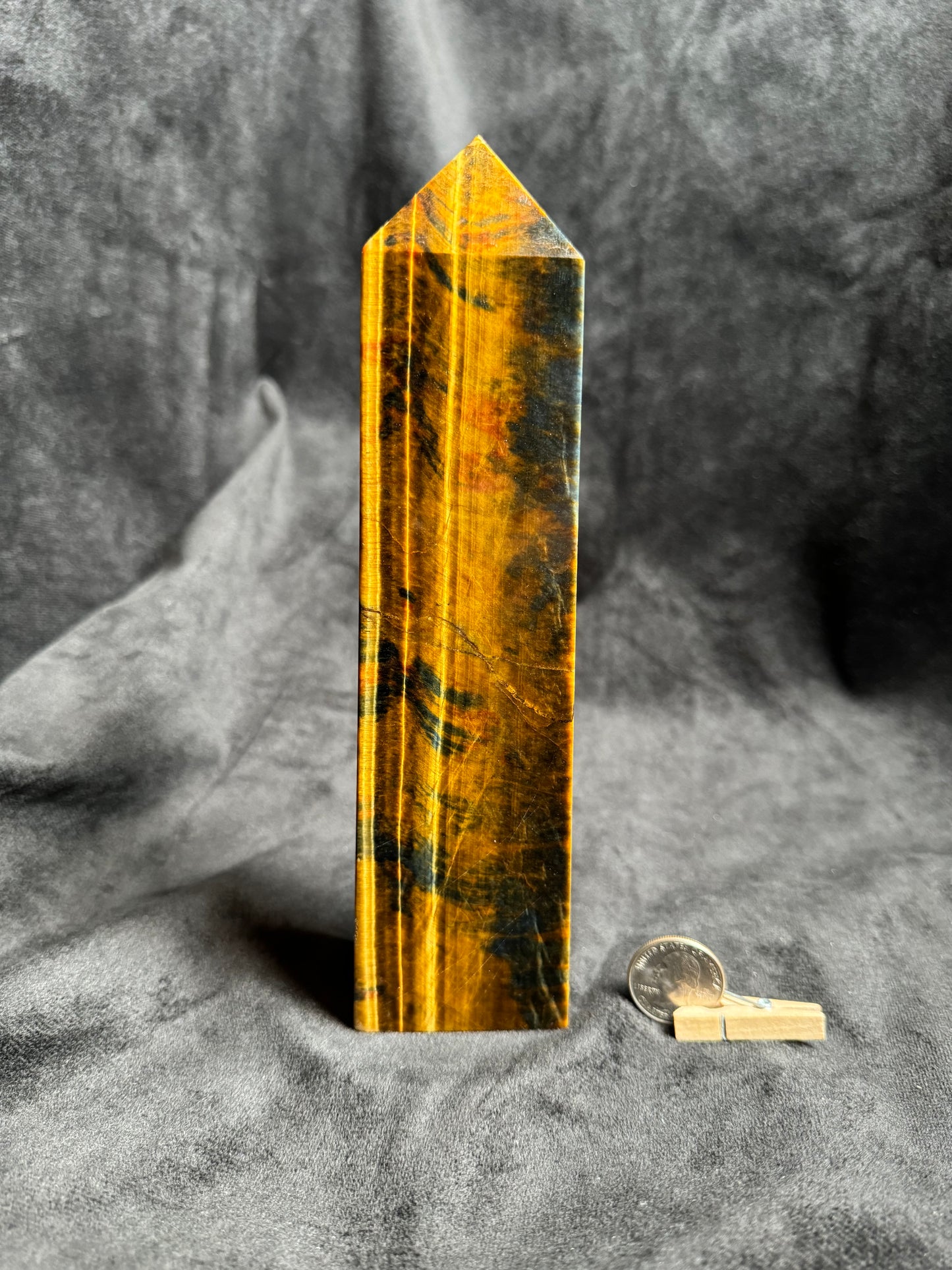 Large Tigers Eye Obelisk