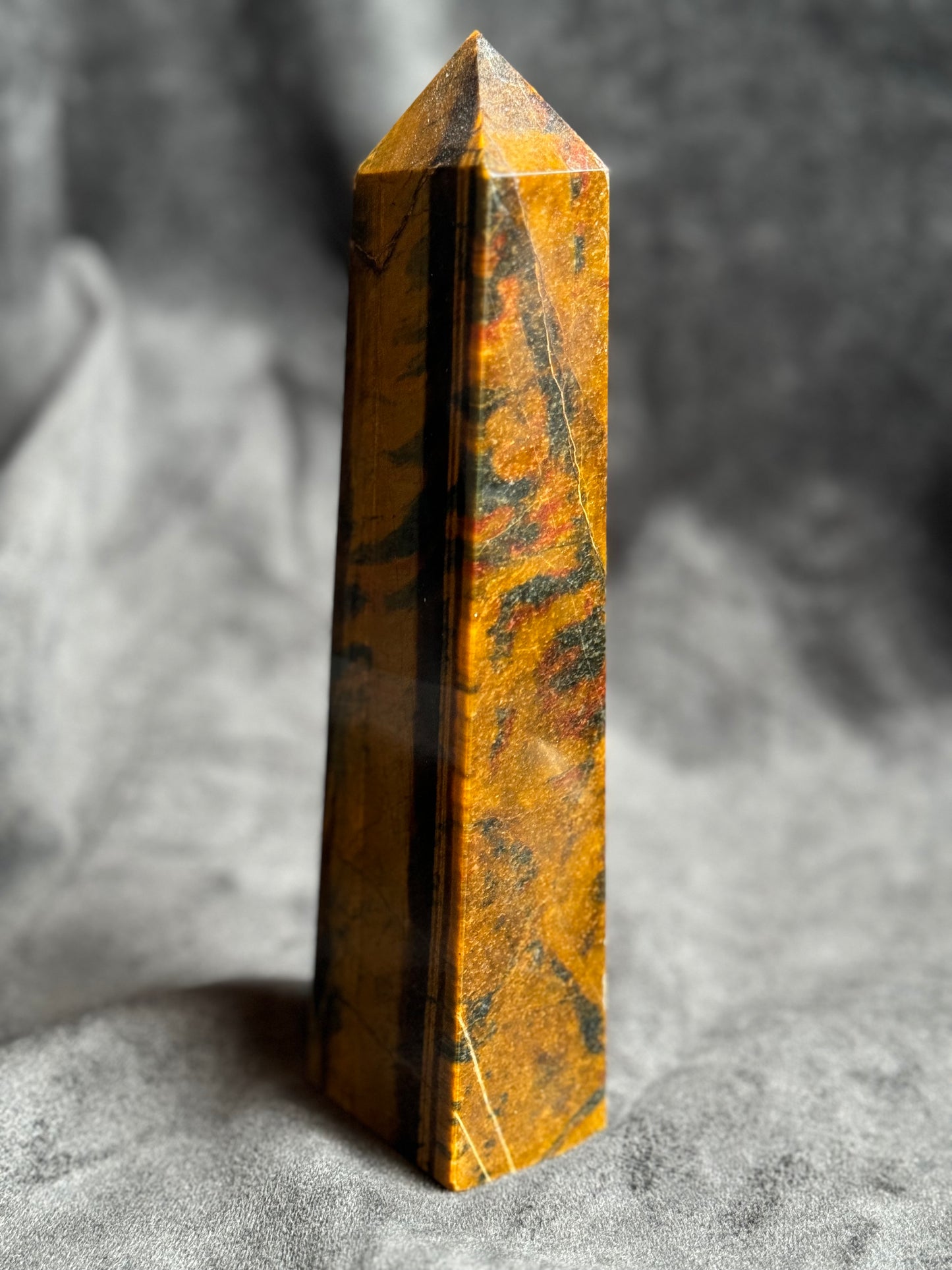 Large Tigers Eye Obelisk
