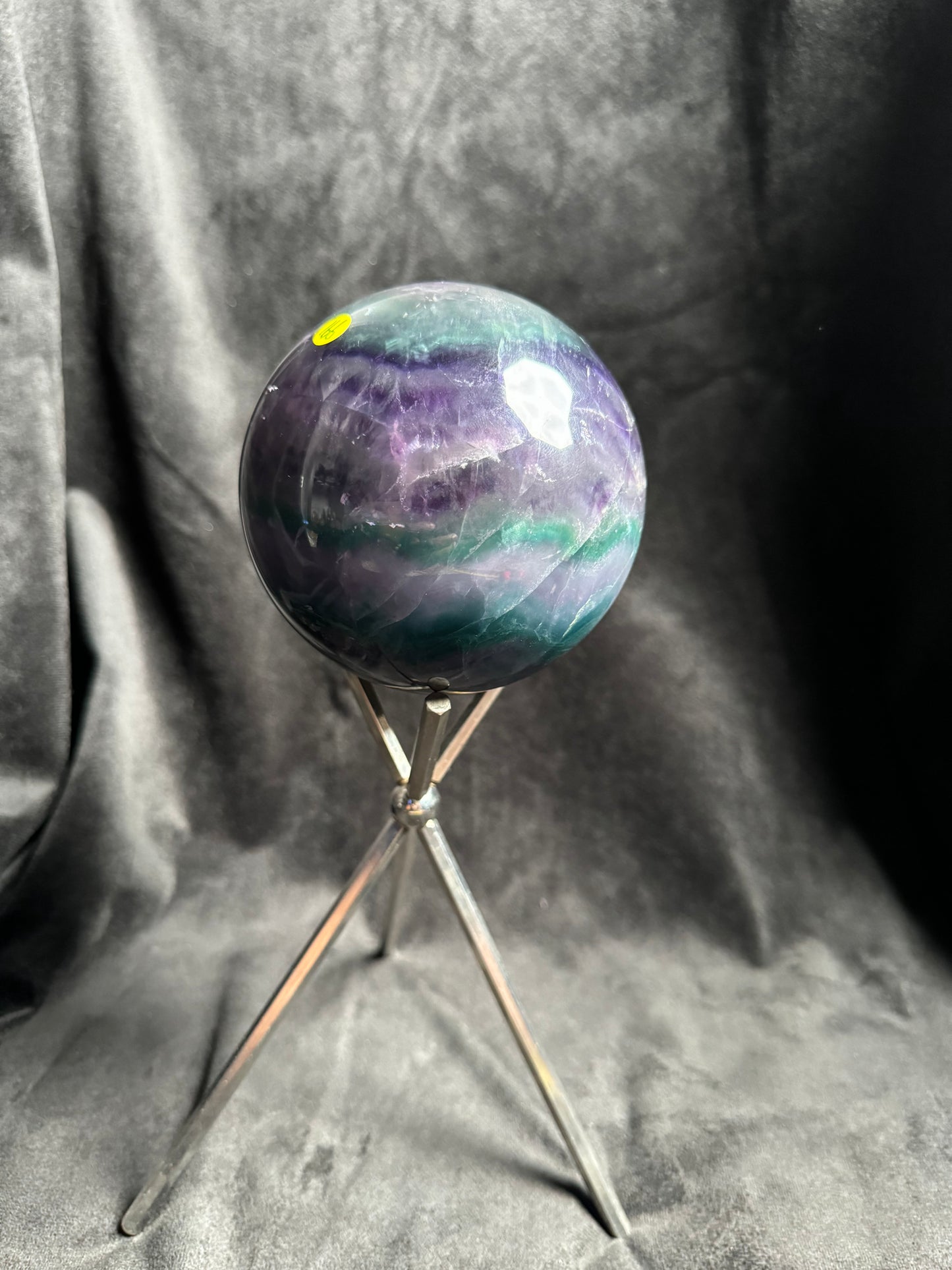 Fluorite Sphere on Tripod Stand