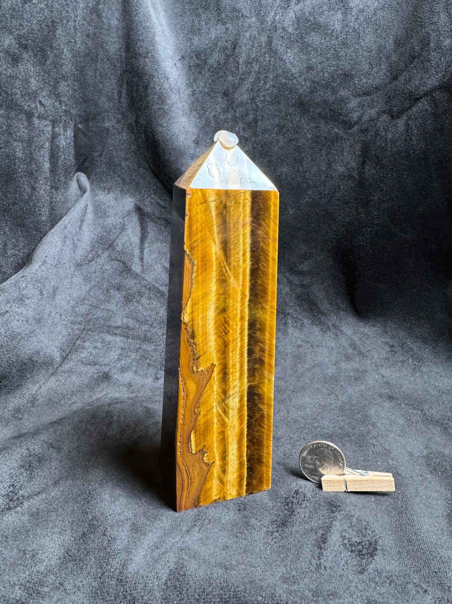 Large Tigers Eye Obelisk