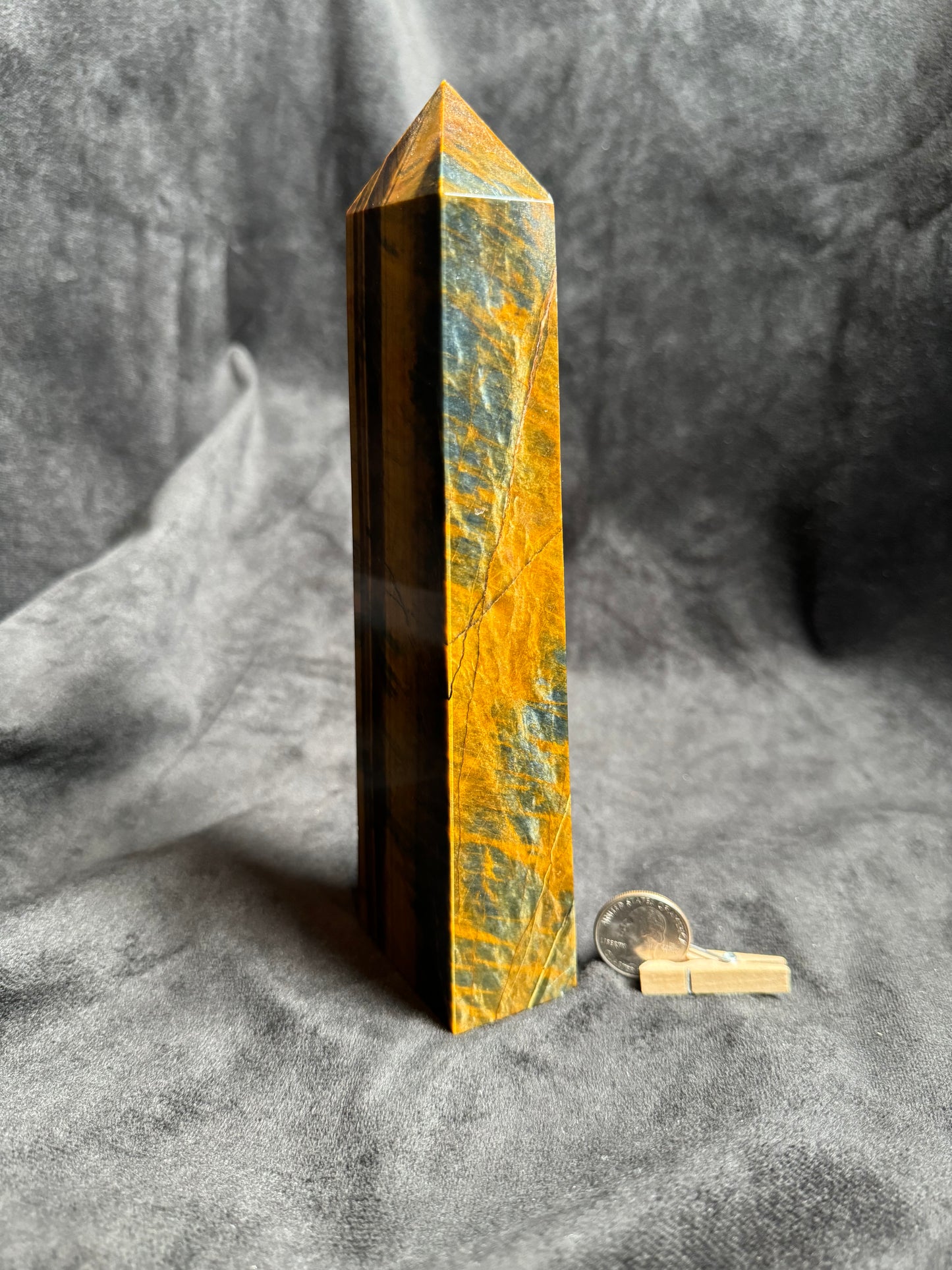 Large Tigers Eye Obelisk