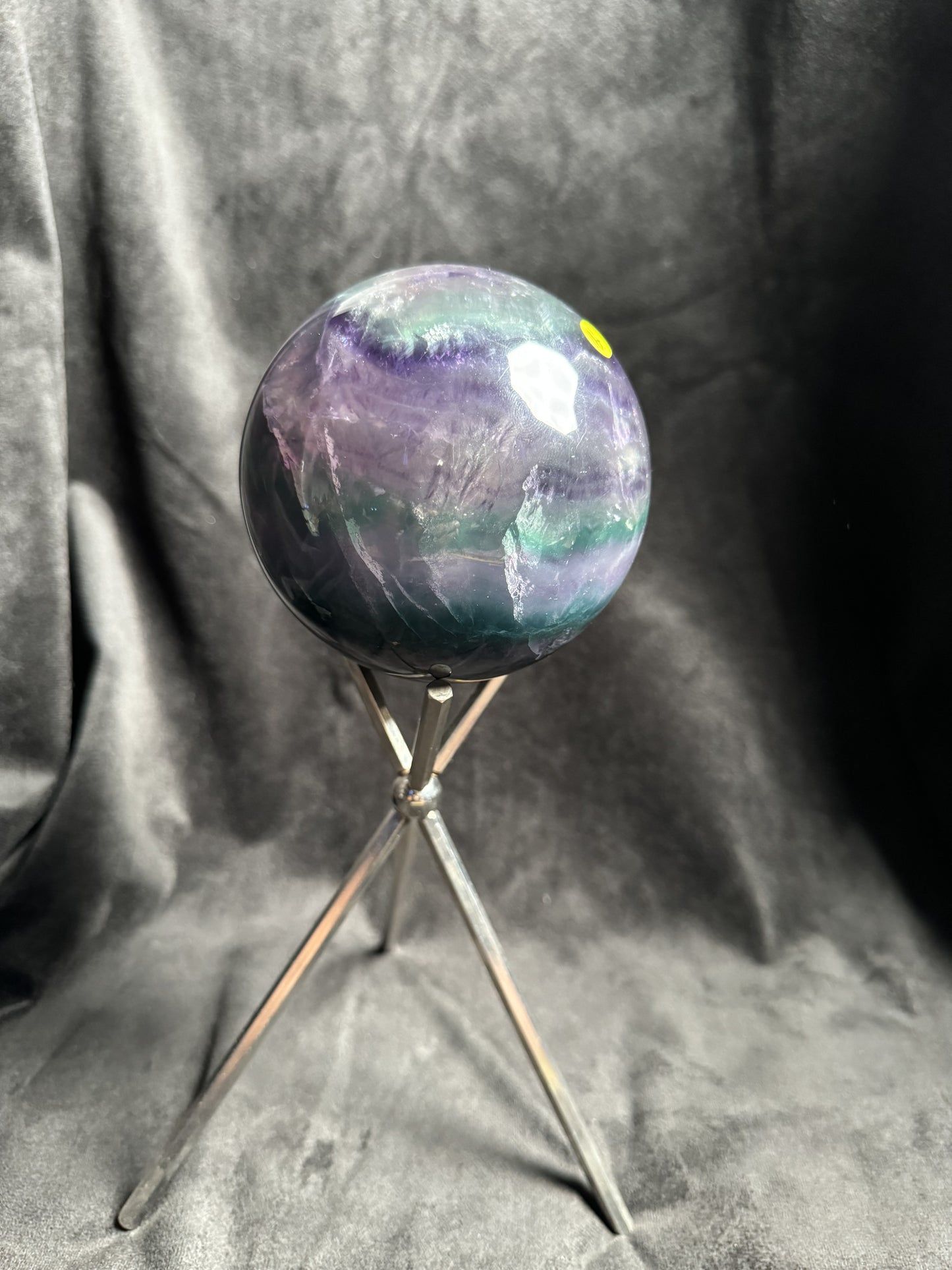 Fluorite Sphere on Tripod Stand