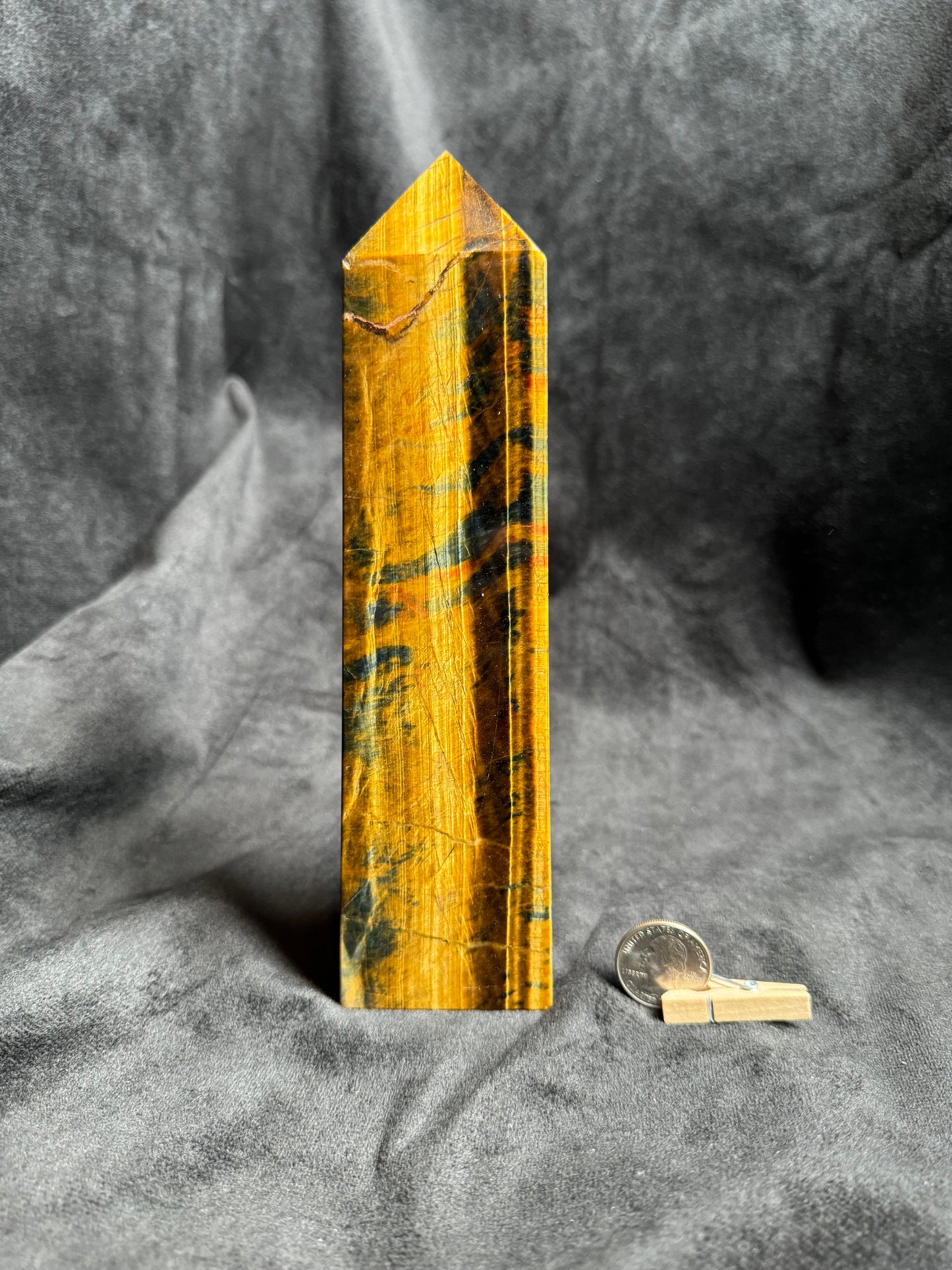 Large Tigers Eye Obelisk