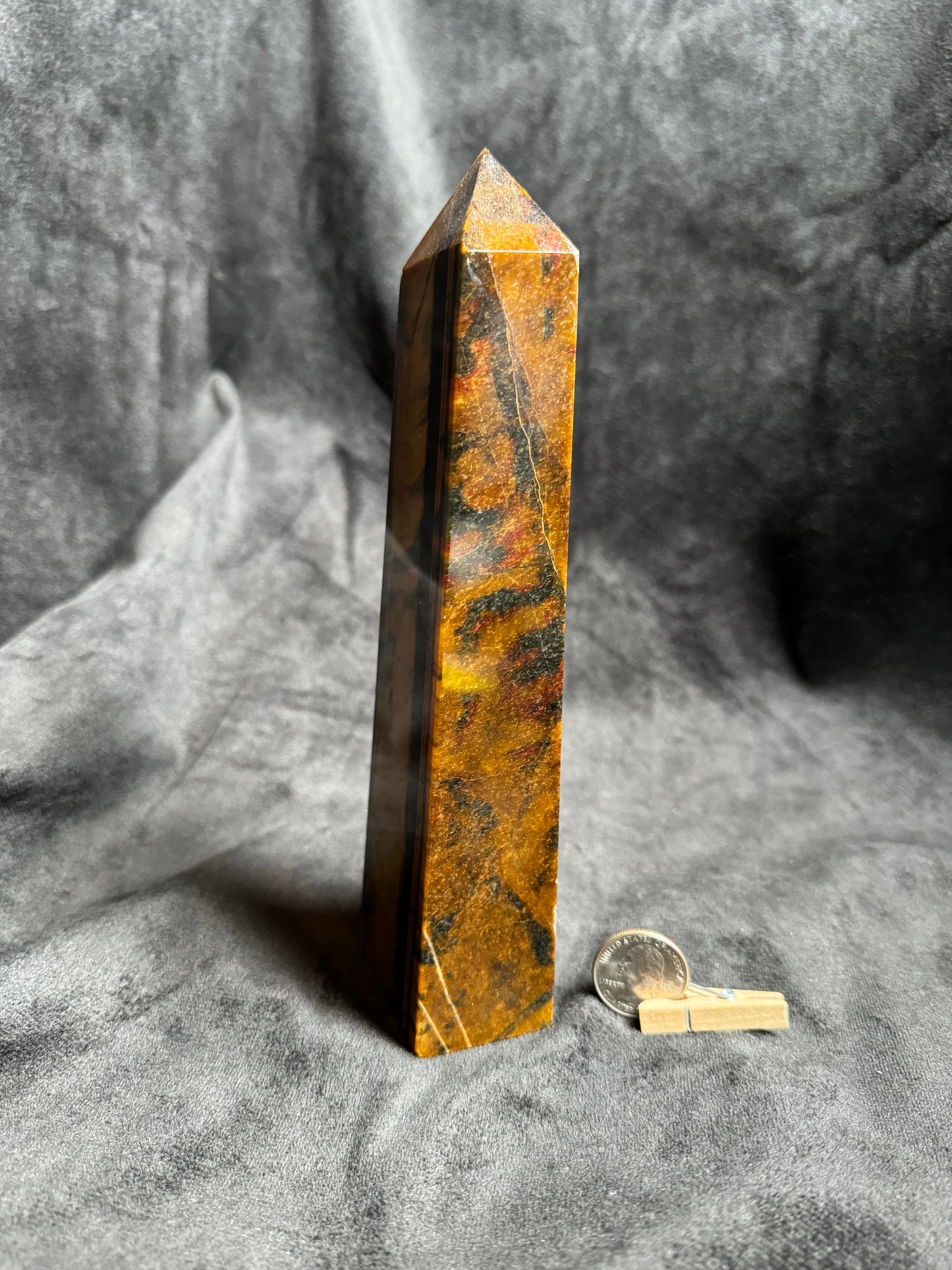 Large Tigers Eye Obelisk
