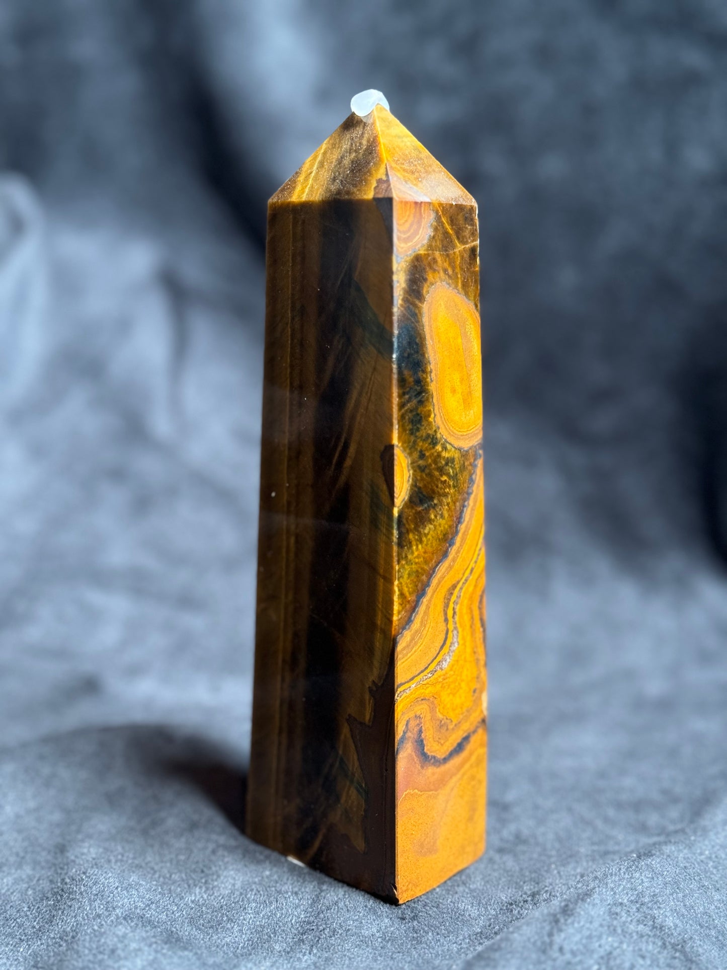 Large Tigers Eye Obelisk