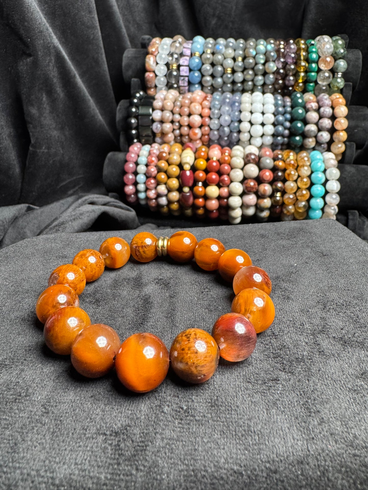 Amphibole in Quartz Bracelet