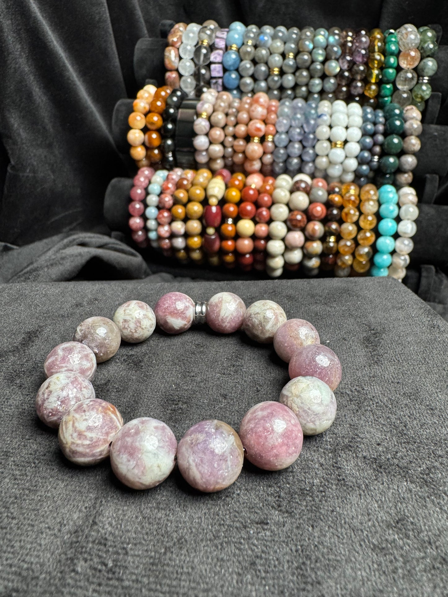 Pink Tourmaline in Quartz Bracelet