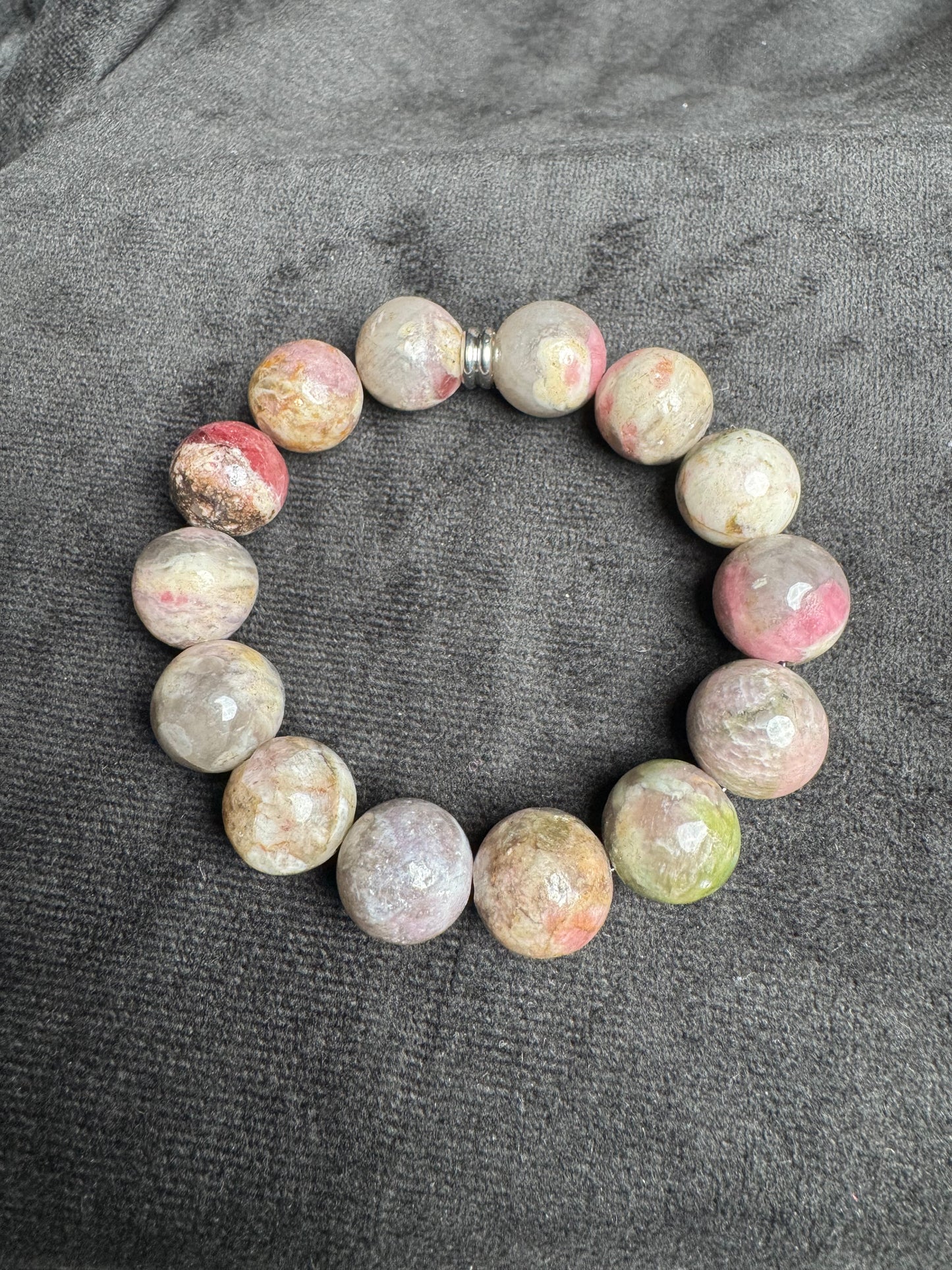 Multicolored Tourmaline in Quartz Bracelet