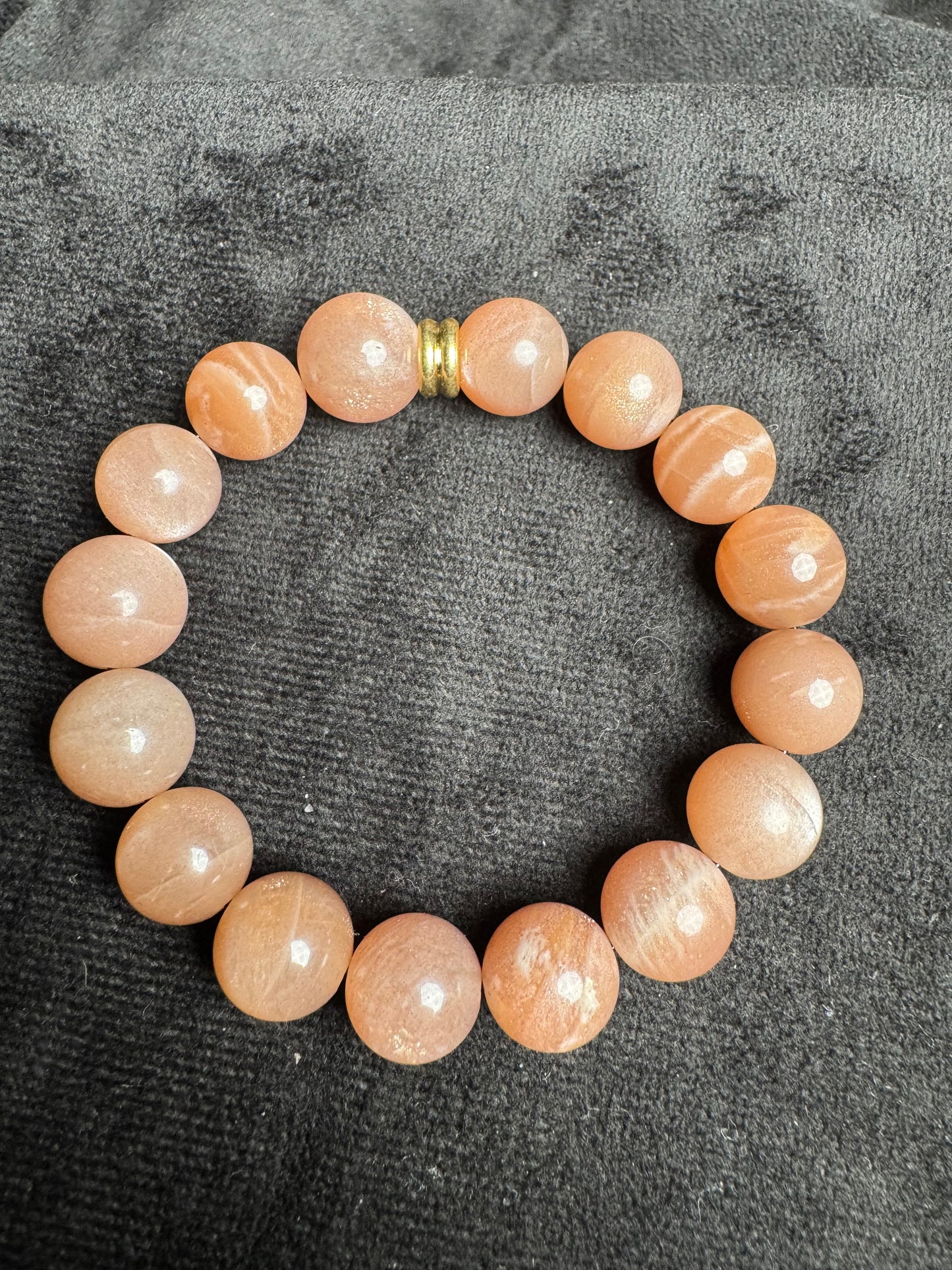 Peach Moonstone and Sunstone Bracelet