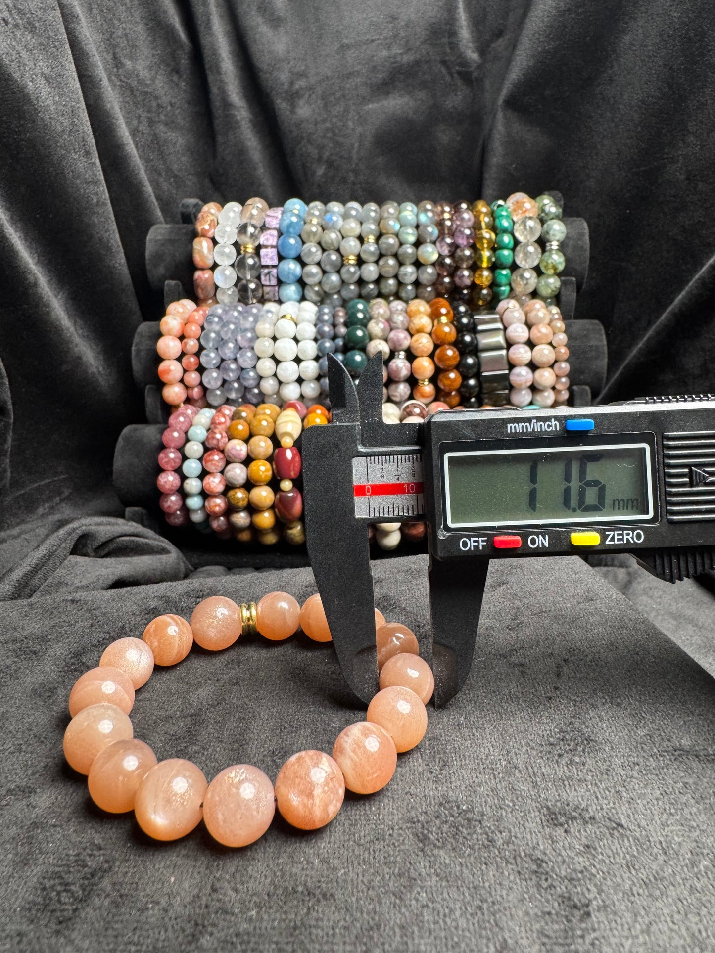 Peach Moonstone and Sunstone Bracelet