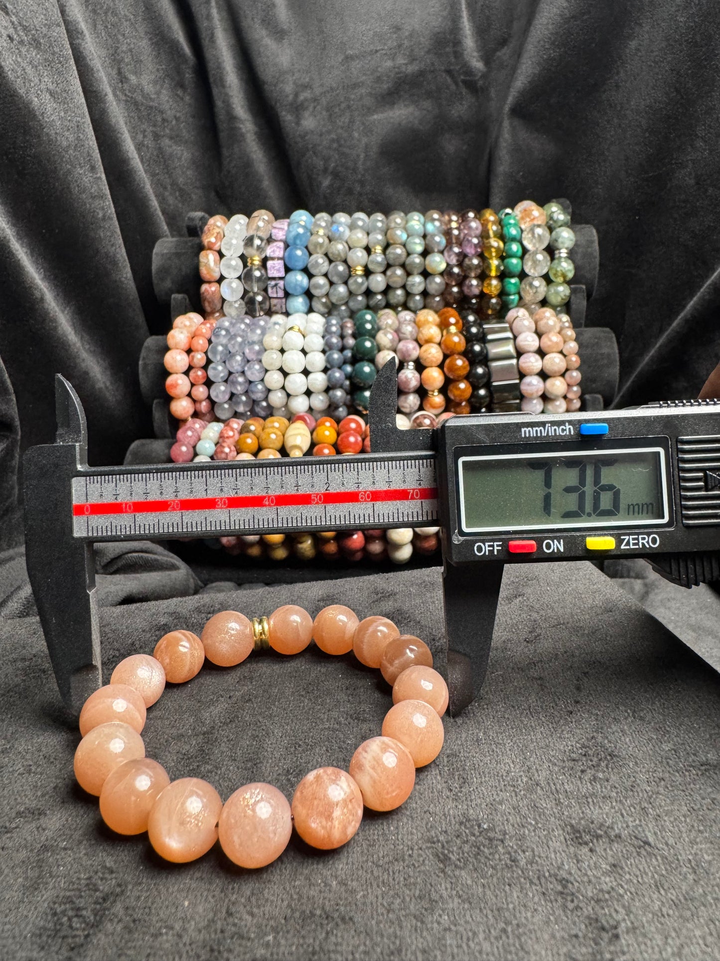 Peach Moonstone and Sunstone Bracelet