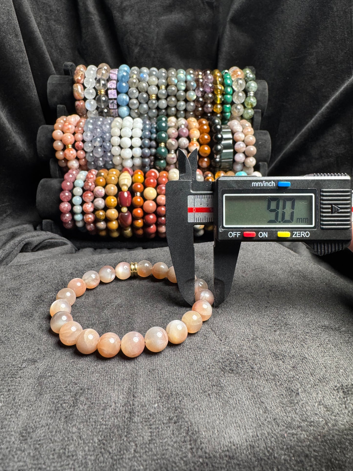 Peach Moonstone and Sunstone Bracelet