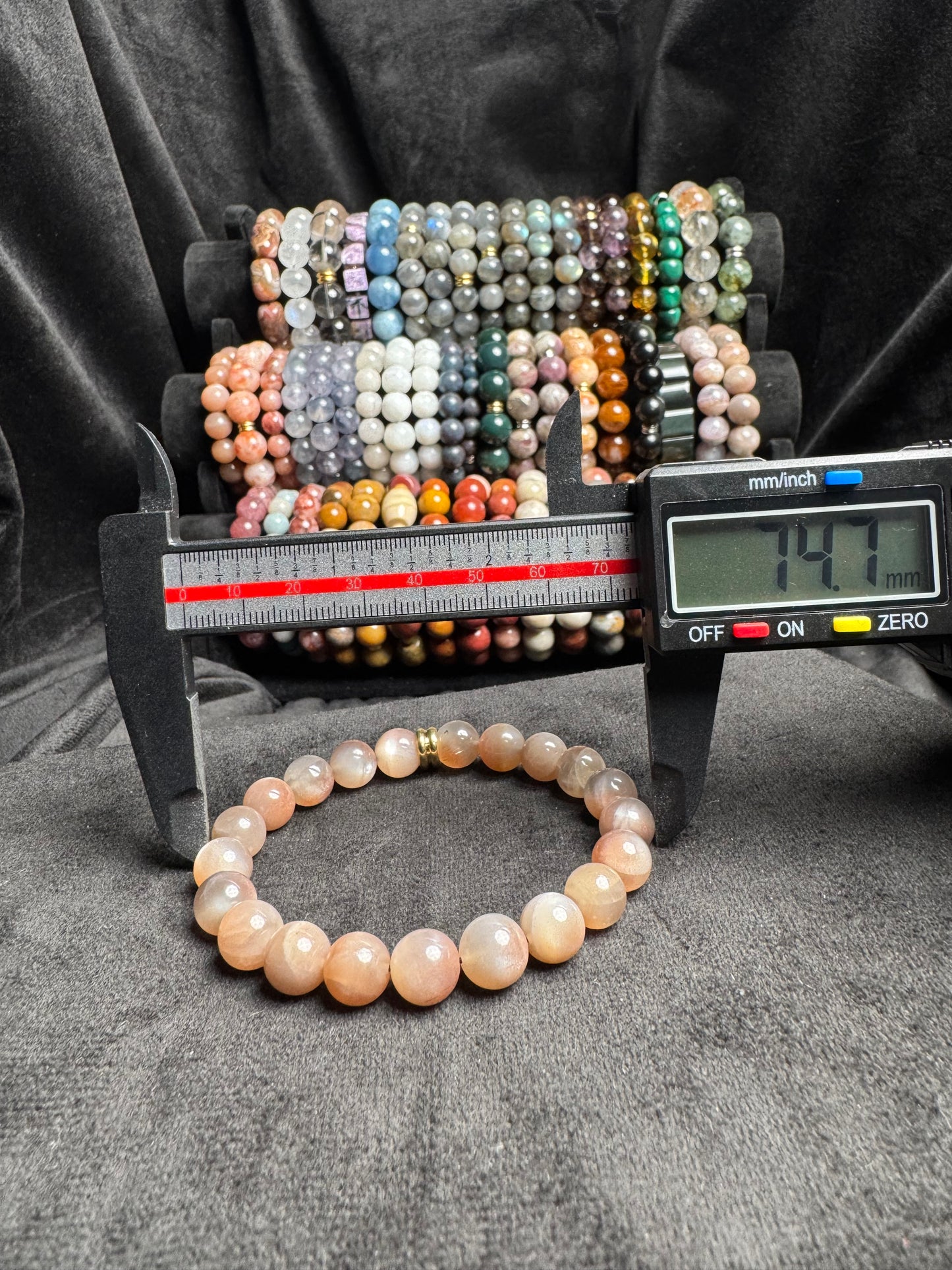 Peach Moonstone and Sunstone Bracelet