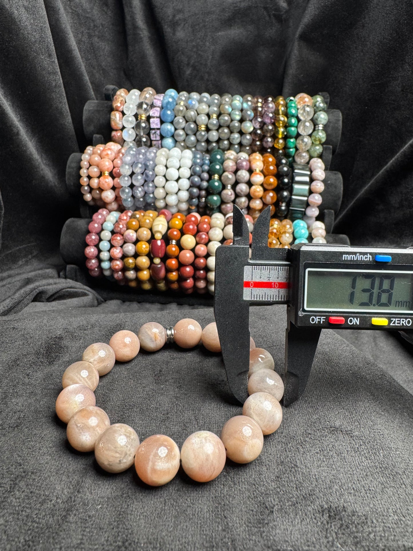 Peach Moonstone and Sunstone Bracelet
