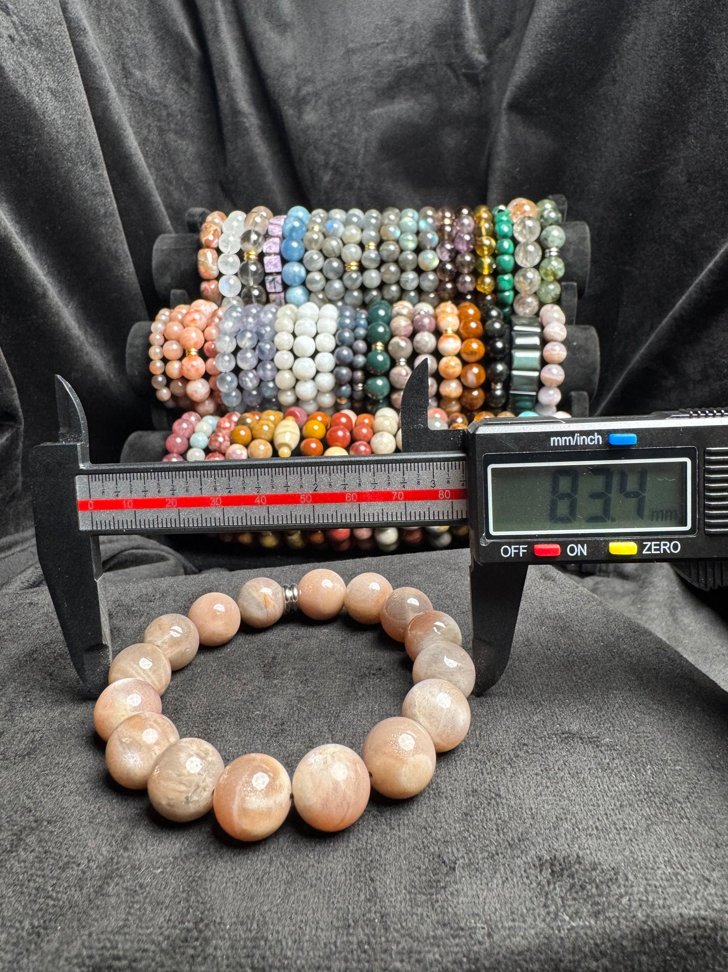 Peach Moonstone and Sunstone Bracelet