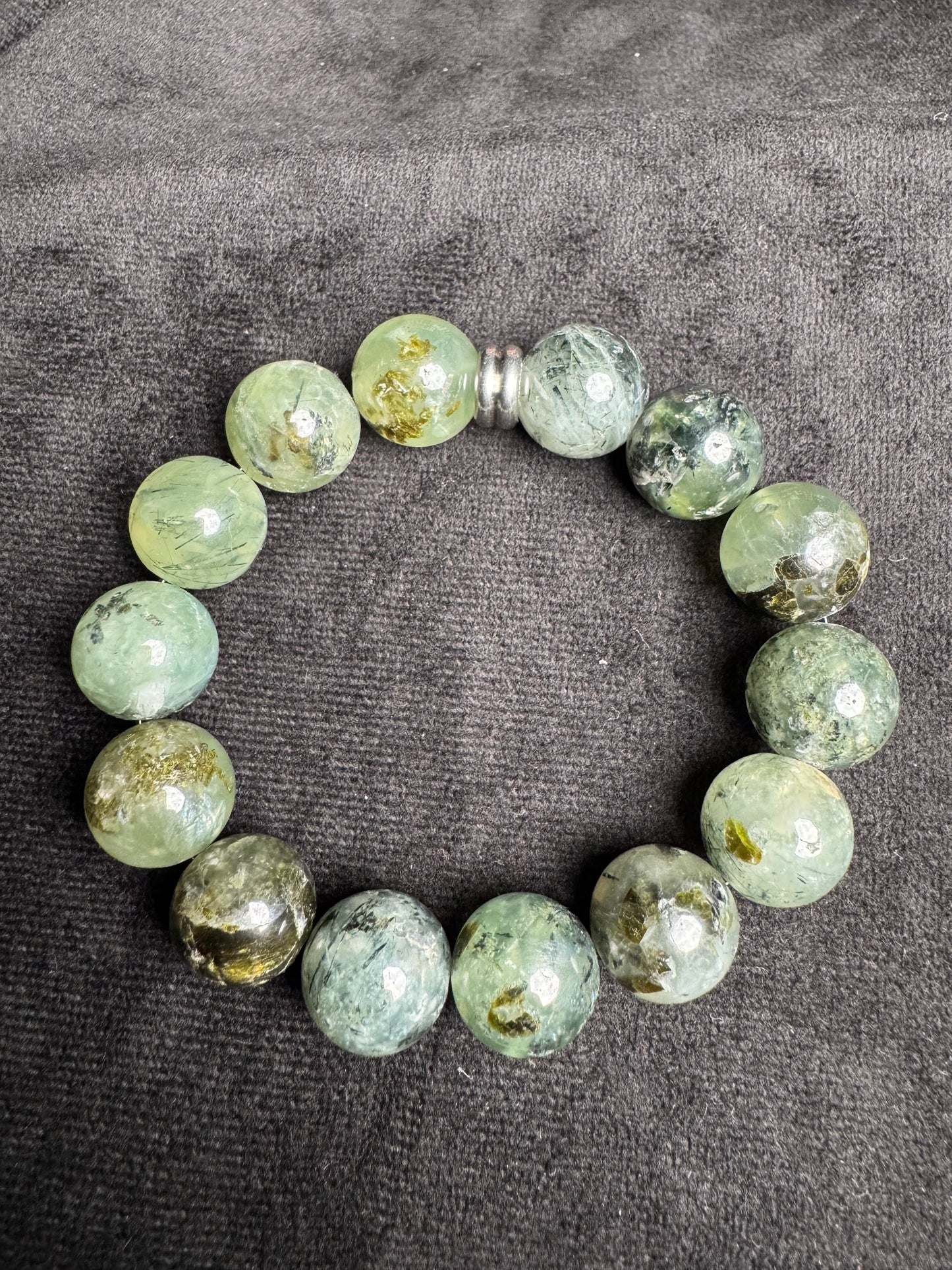 Prehnite with Epidote Bracelet