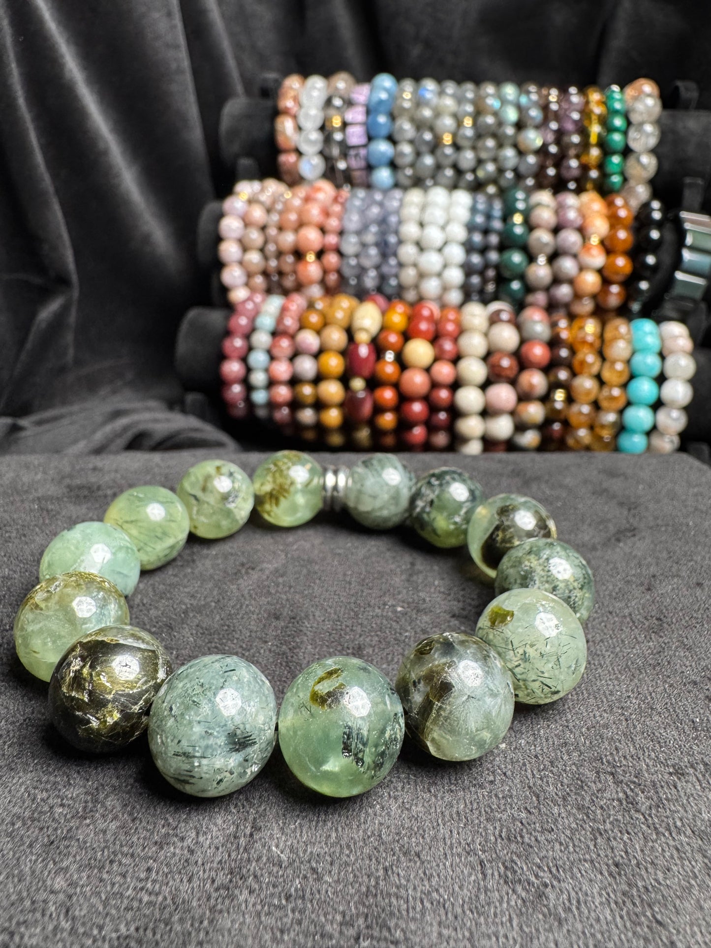 Prehnite with Epidote Bracelet