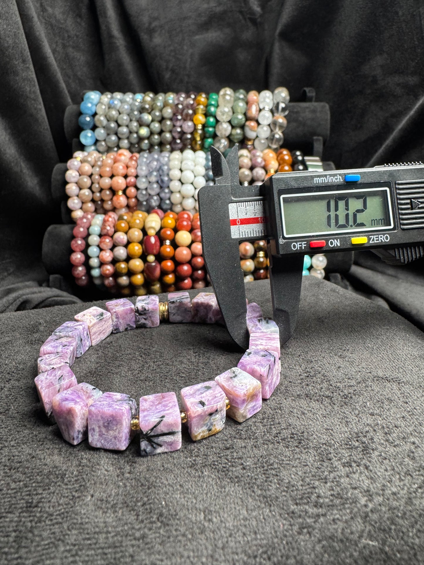 Charoite Square Bead Bracelet