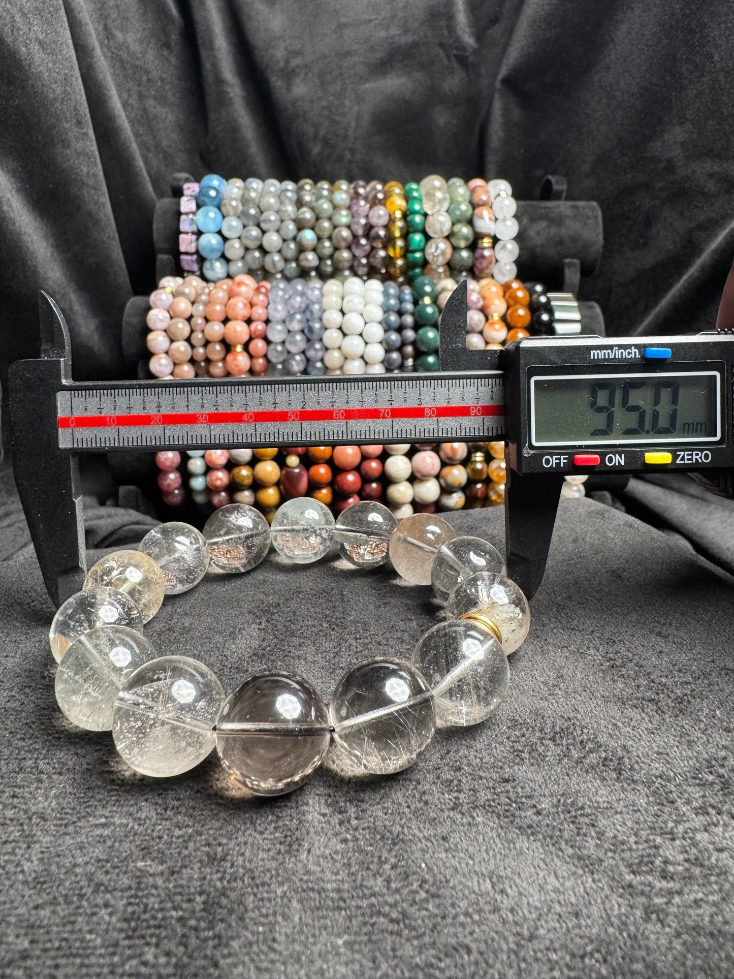 Quartz Bracelet with Silver and Black Rutile Inclusions