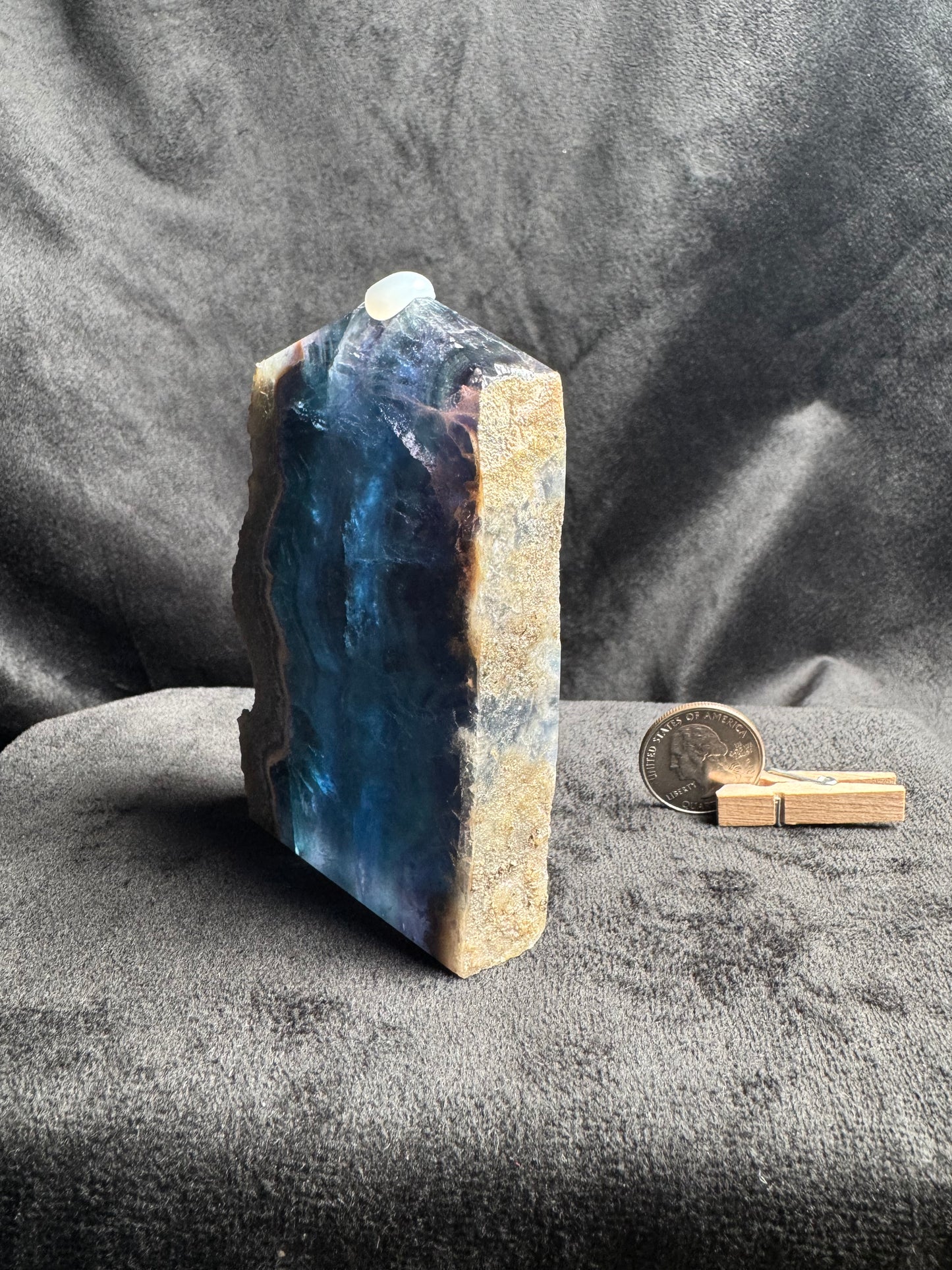 Blue and Green Banded Fluorite (Red UV Reaction)