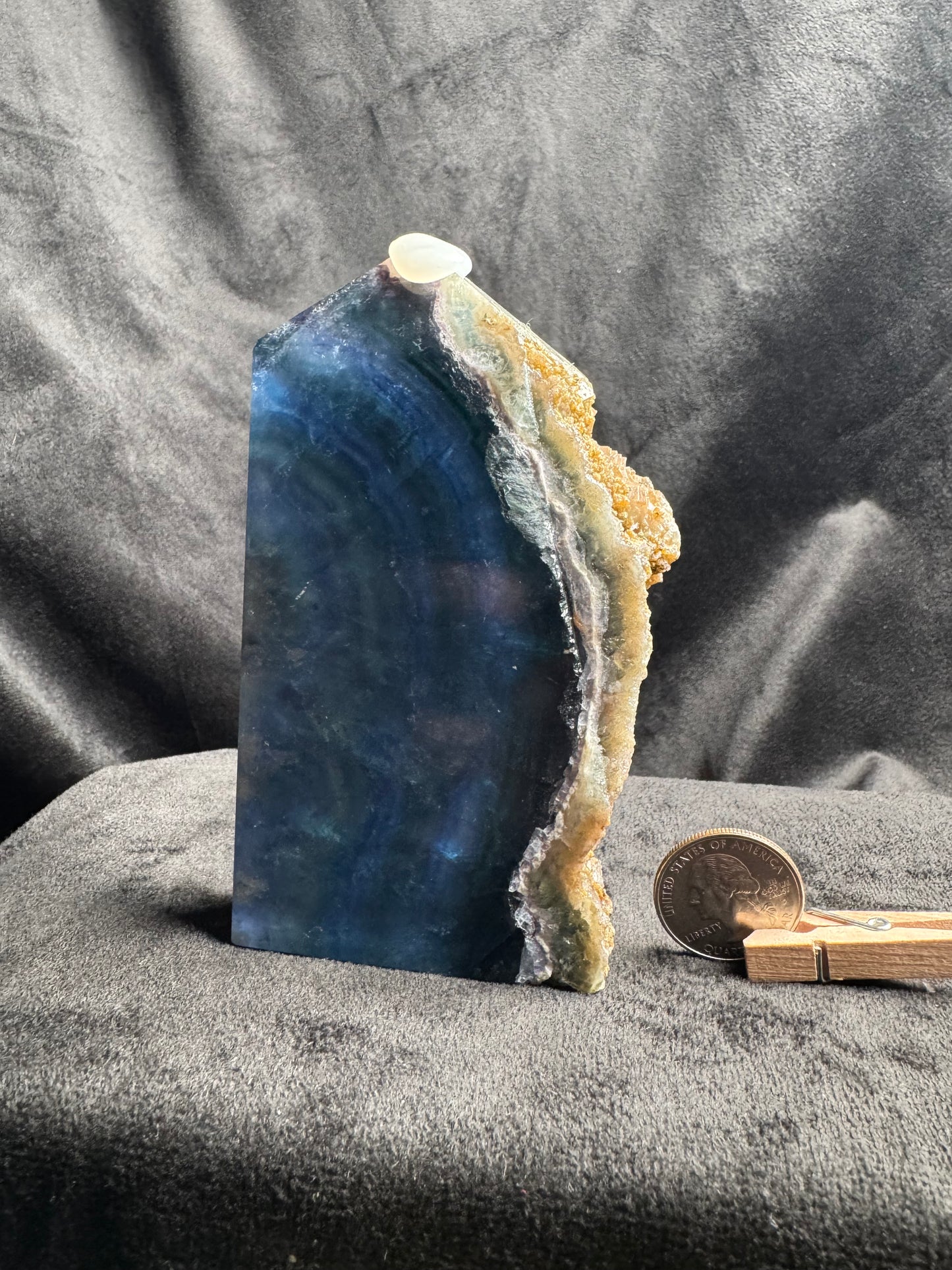 Blue and Green Banded Fluorite (Red UV Reaction)