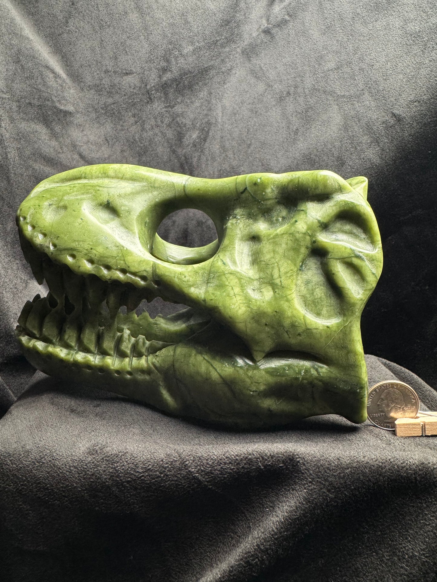 T. Rex Skull Carving (Nephrite Jade)