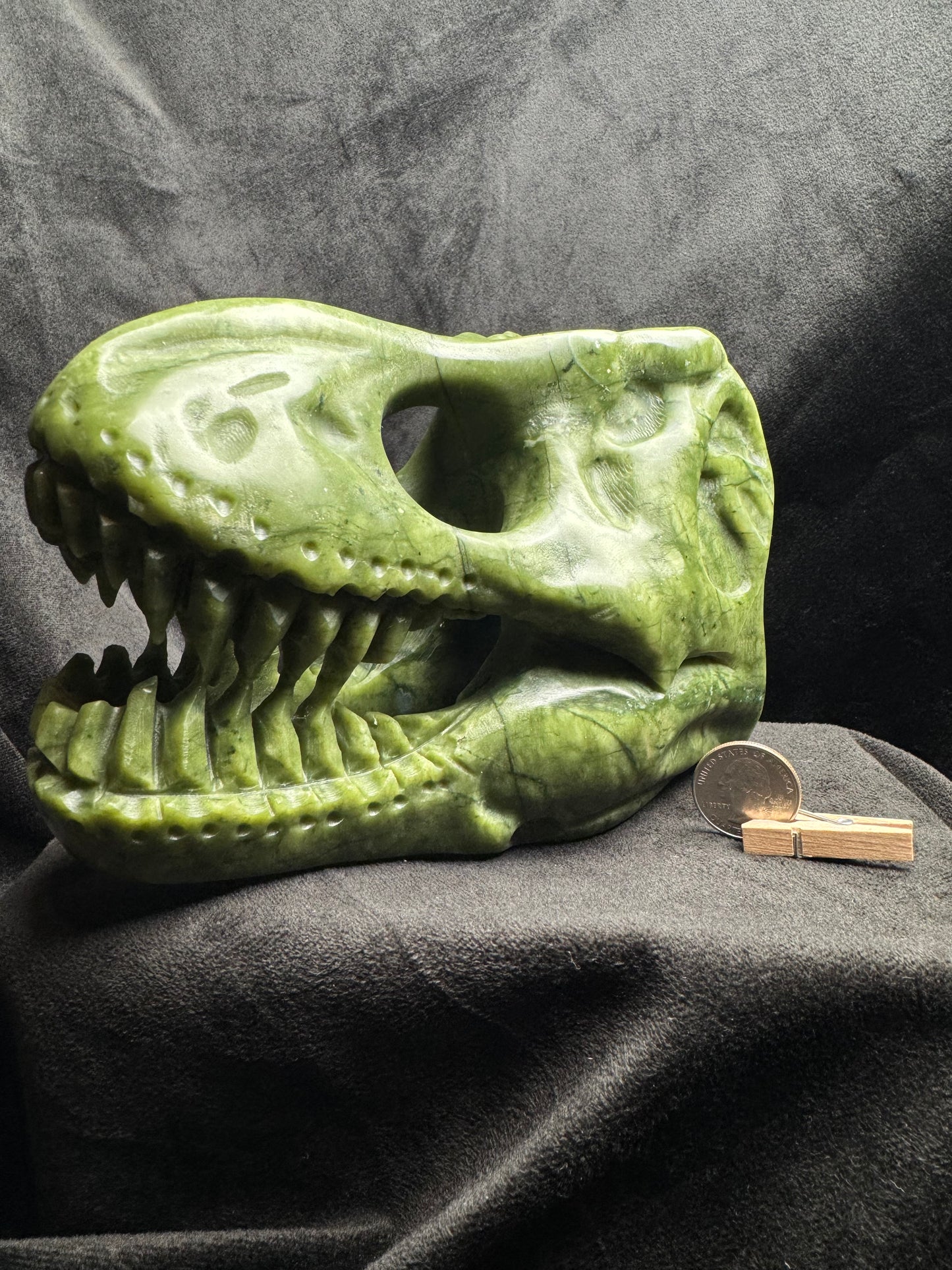 T. Rex Skull Carving (Nephrite Jade)