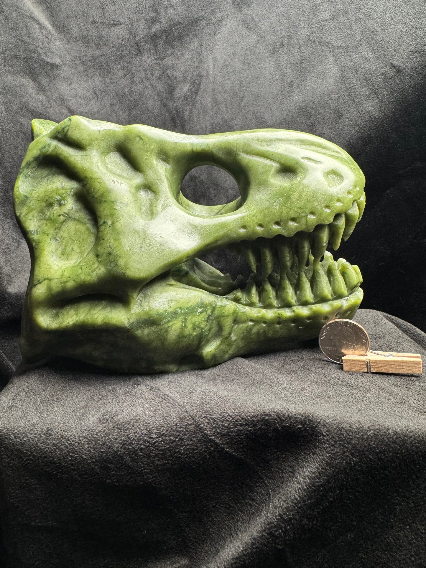 T. Rex Skull Carving (Nephrite Jade)