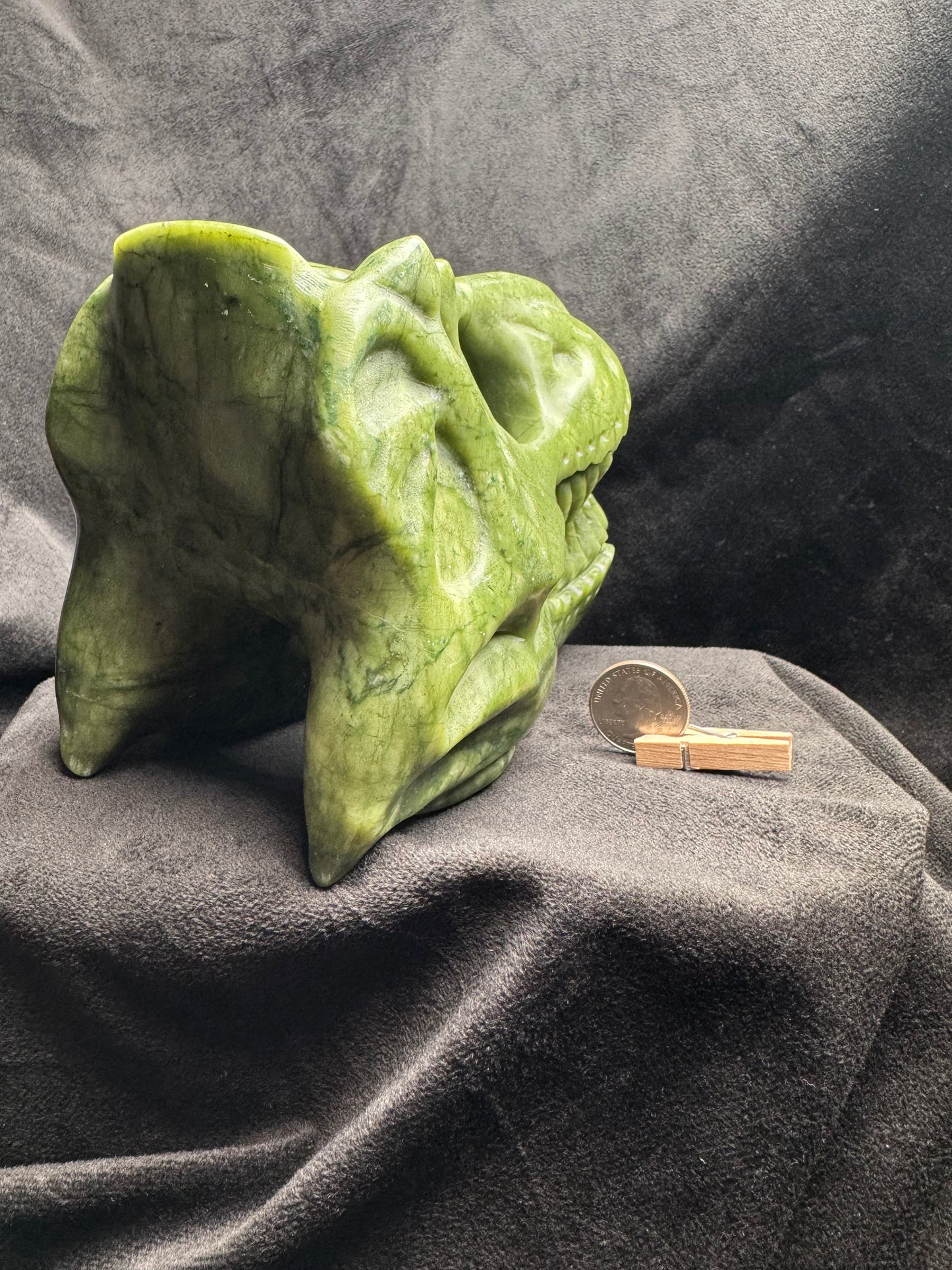 T. Rex Skull Carving (Nephrite Jade)