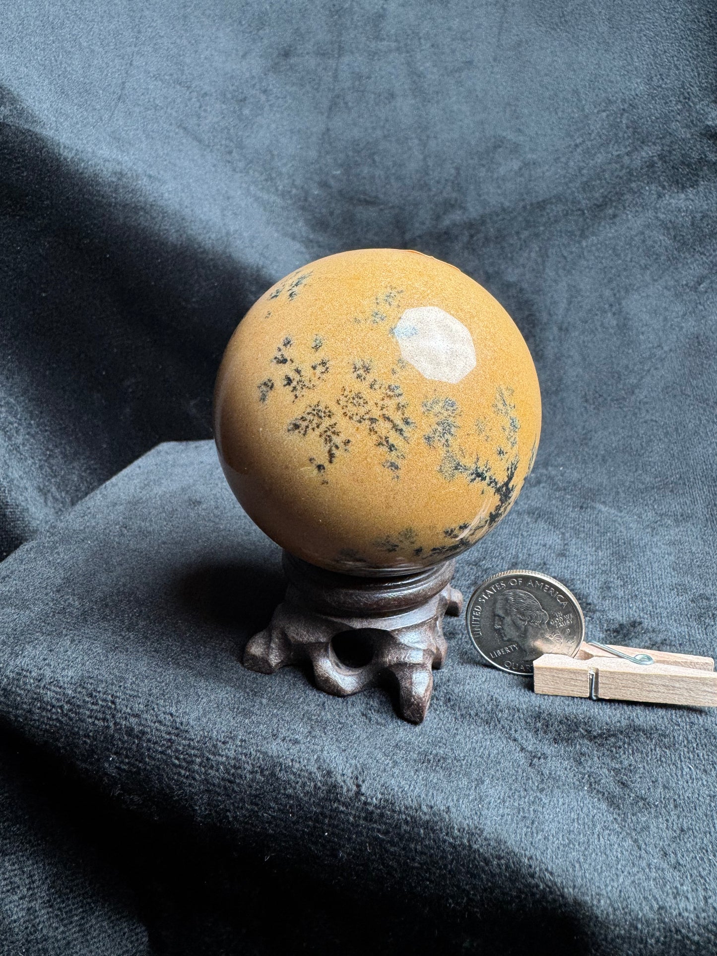 Dendritic Yellow Jasper Sphere
