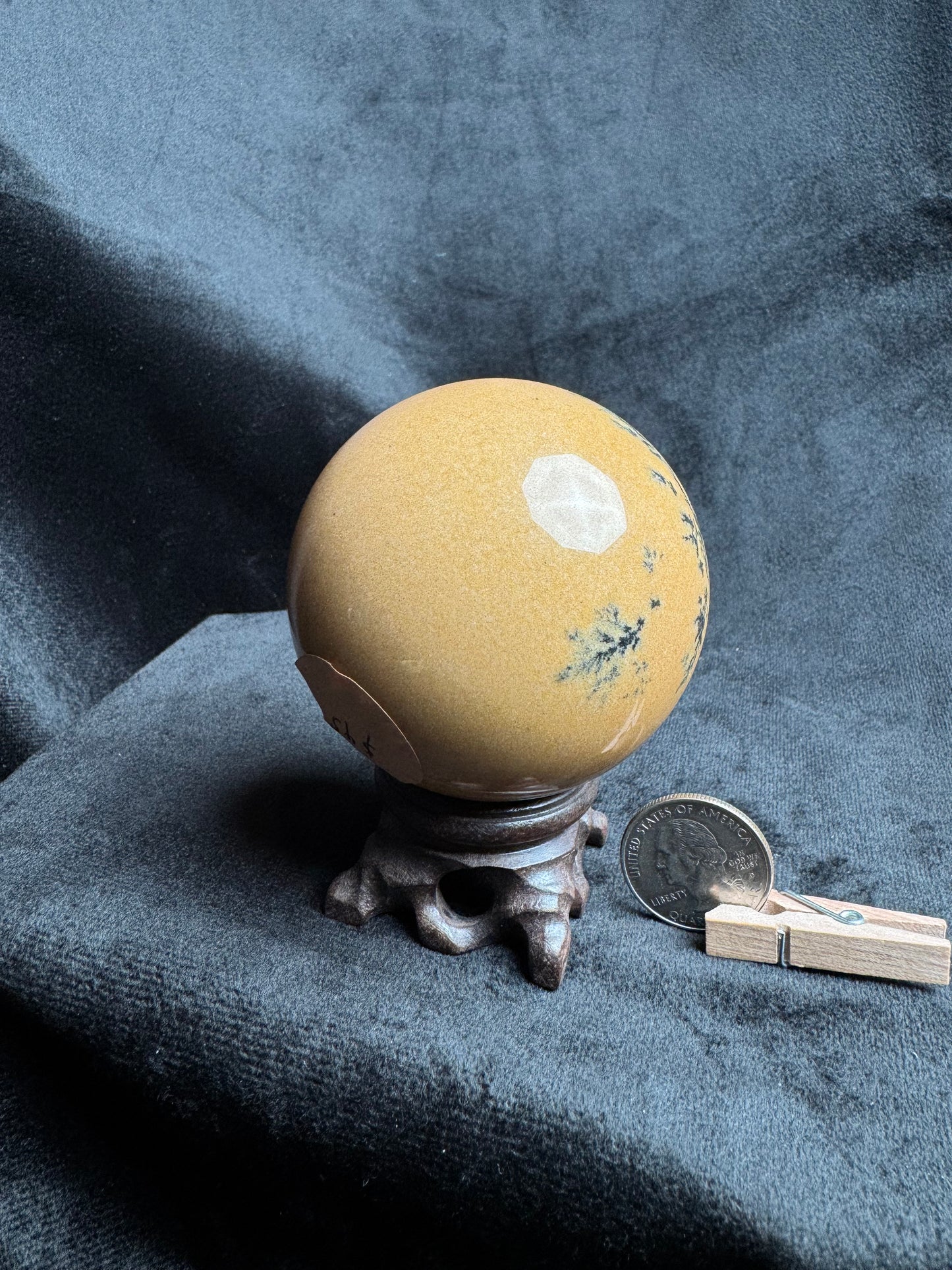 Dendritic Yellow Jasper Sphere