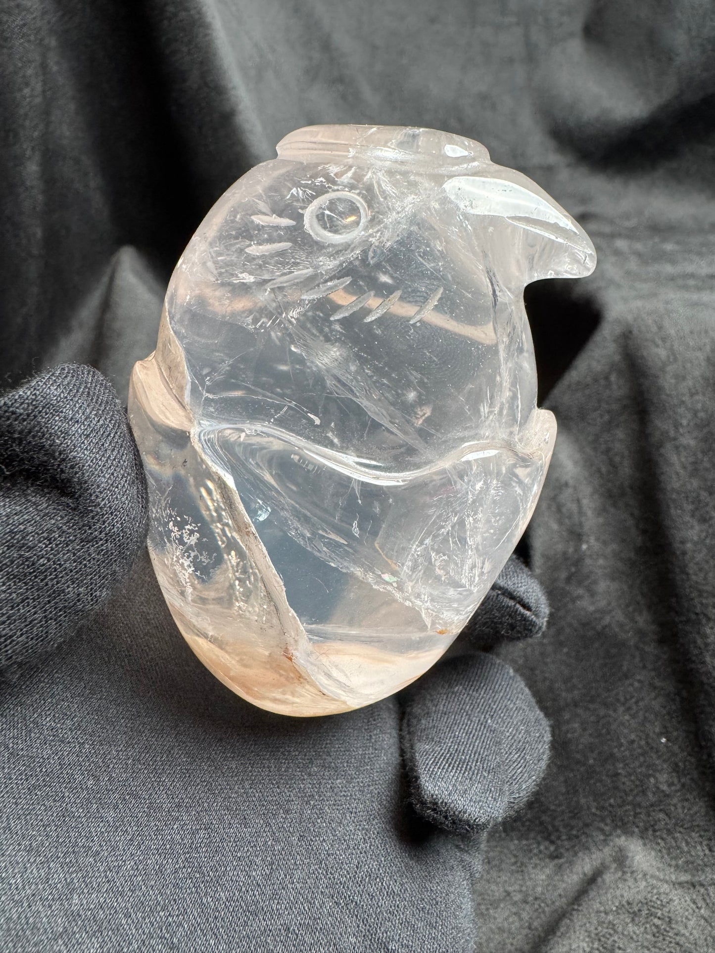 High Quality Rose Quartz Bird in Egg Carving