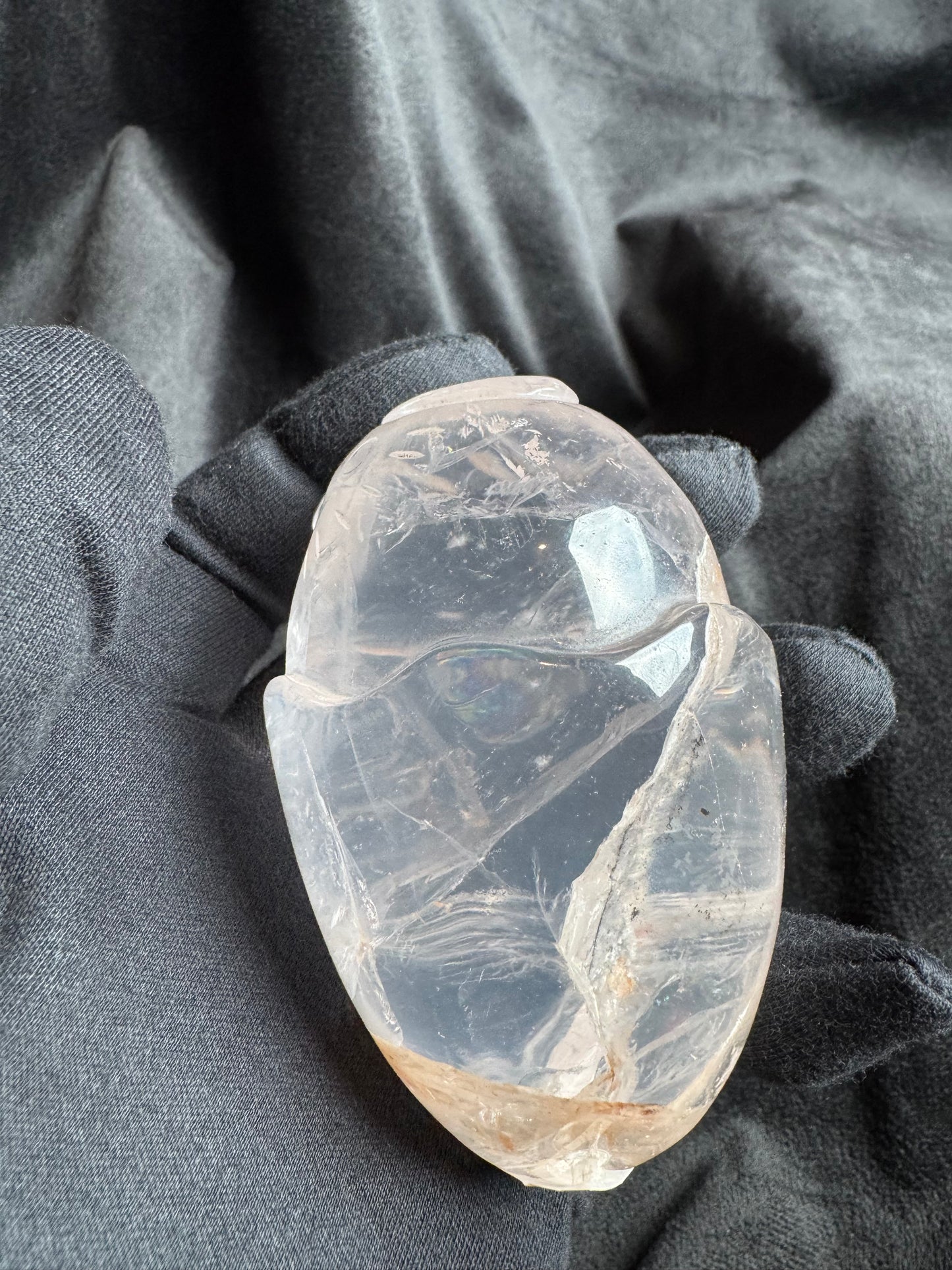 High Quality Rose Quartz Bird in Egg Carving