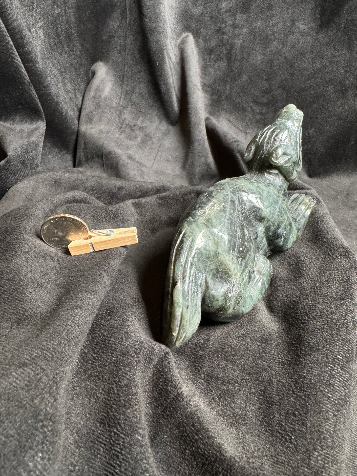 Labradorite Wolf Carving