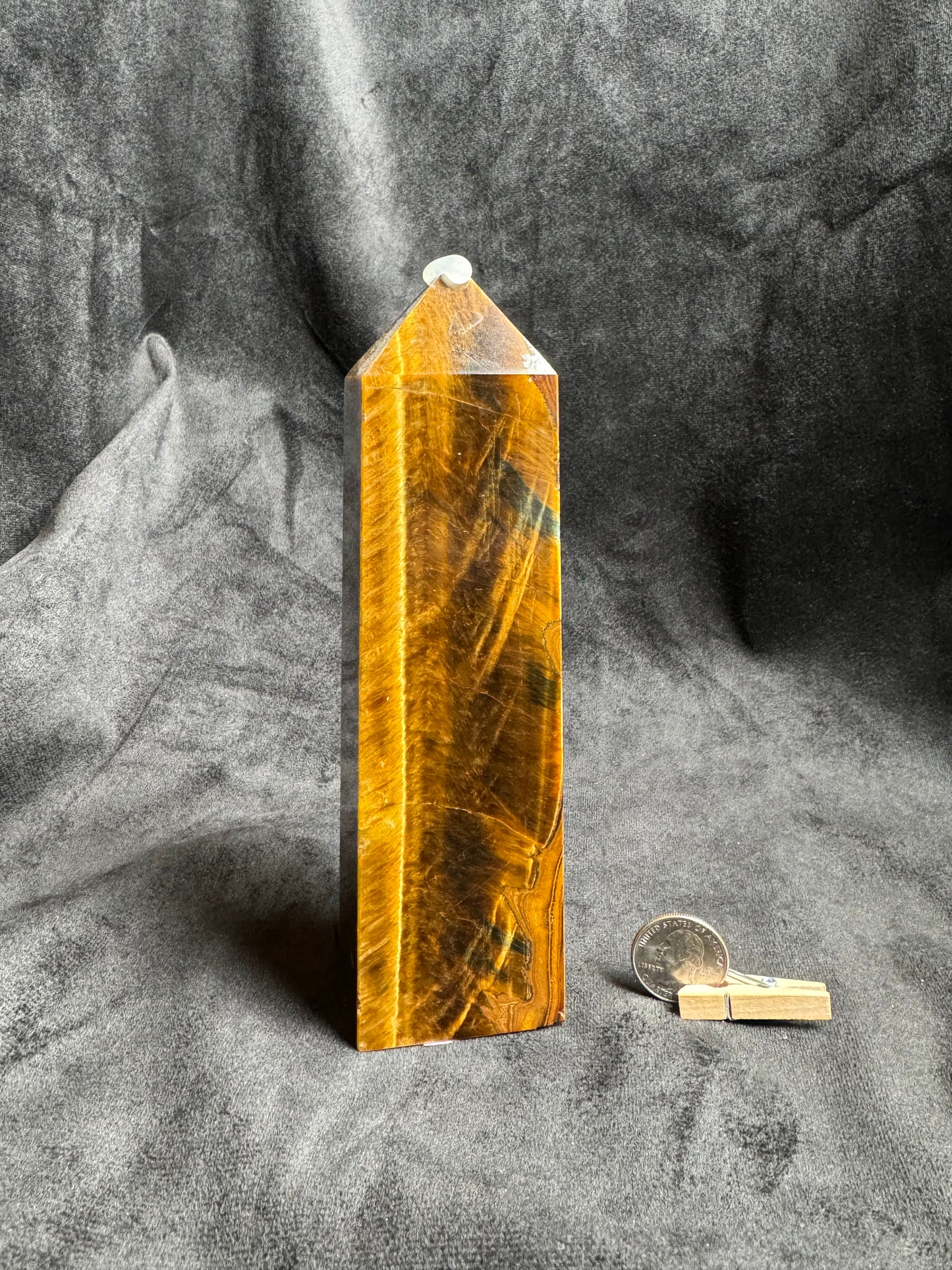 Large Tigers Eye Obelisk