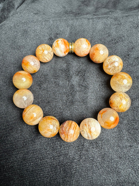 Amphibole in Quartz Bracelet