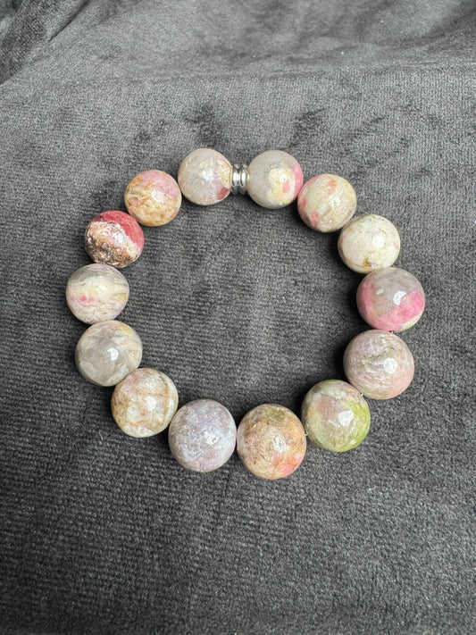 Multicolored Tourmaline in Quartz Bracelet