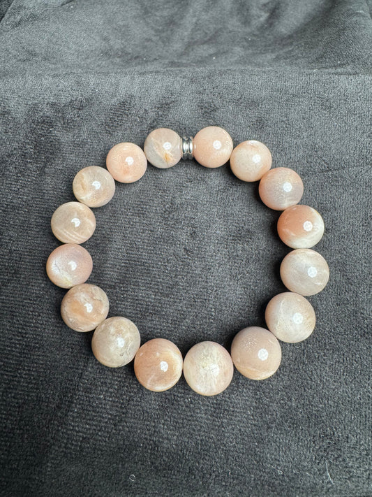 Peach Moonstone and Sunstone Bracelet