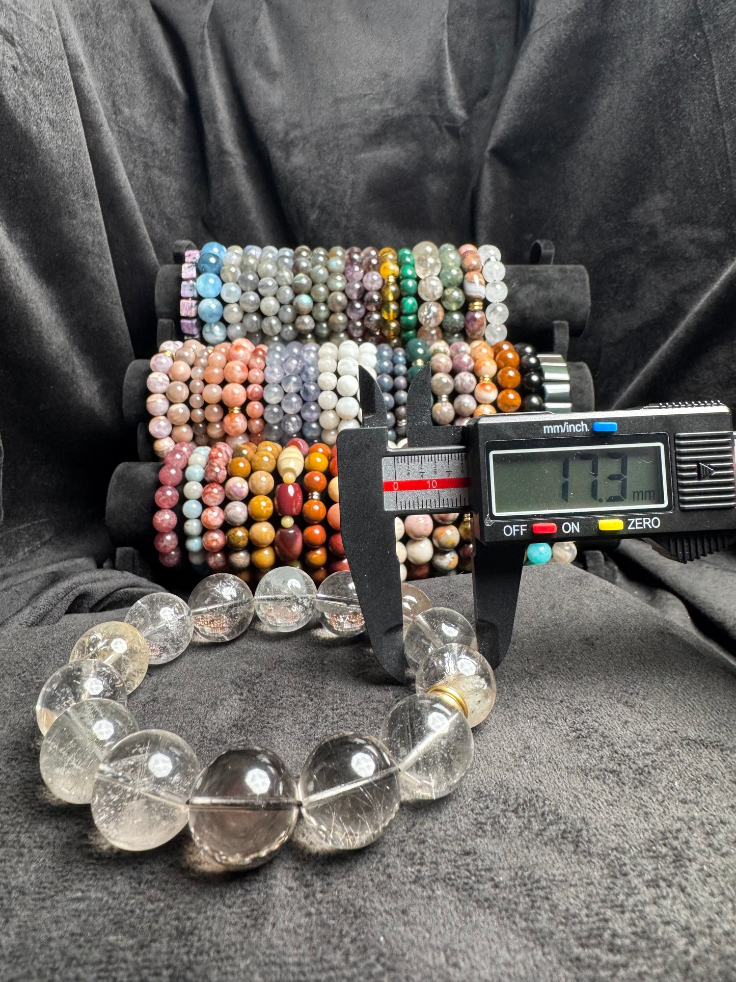 Quartz Bracelet with Silver and Black Rutile Inclusions