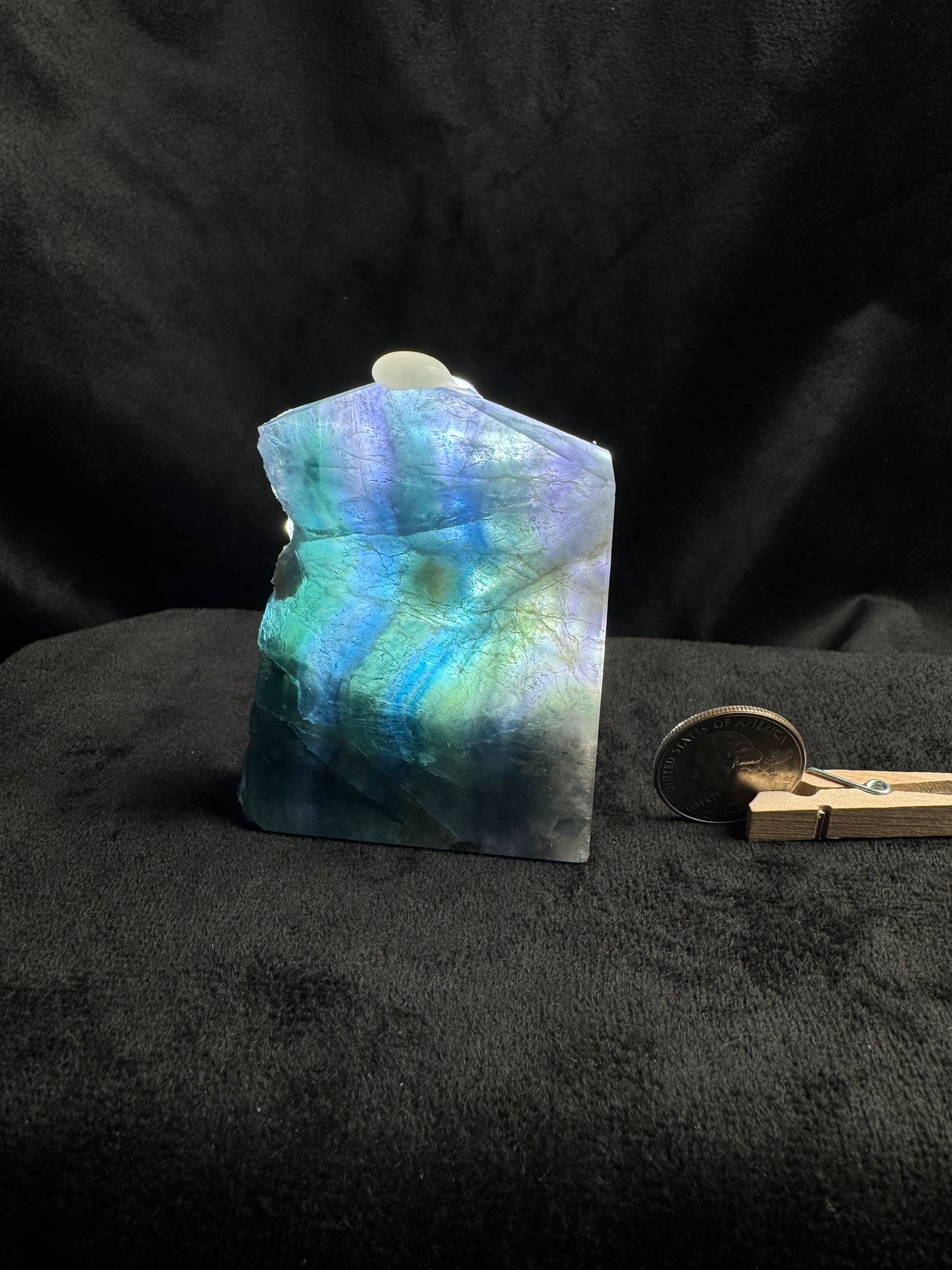 Blue and Green Banded Fluorite (Red UV Reaction)
