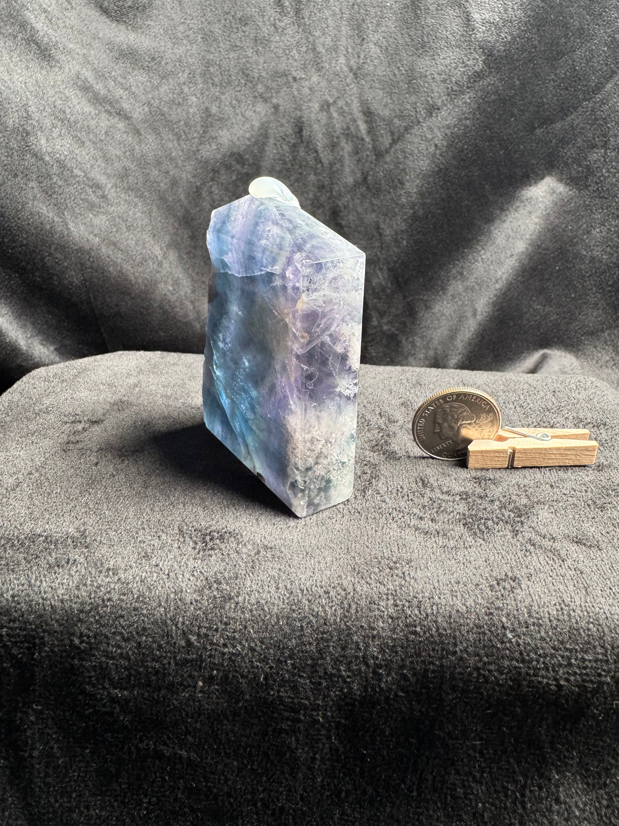 Blue and Green Banded Fluorite (Red UV Reaction)