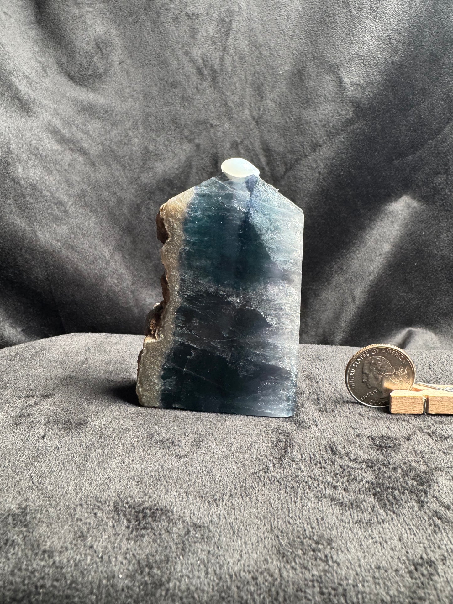 Blue and Green Banded Fluorite (Red UV Reaction)