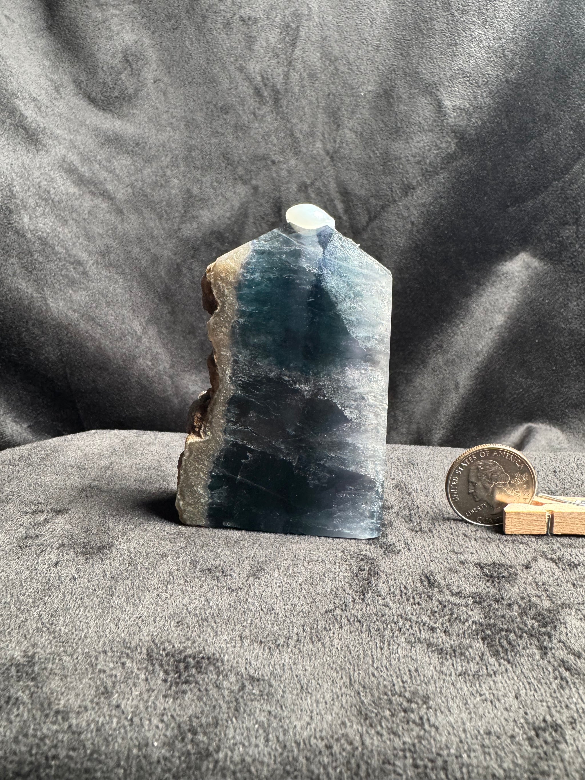 Blue and Green Banded Fluorite (Red UV Reaction)