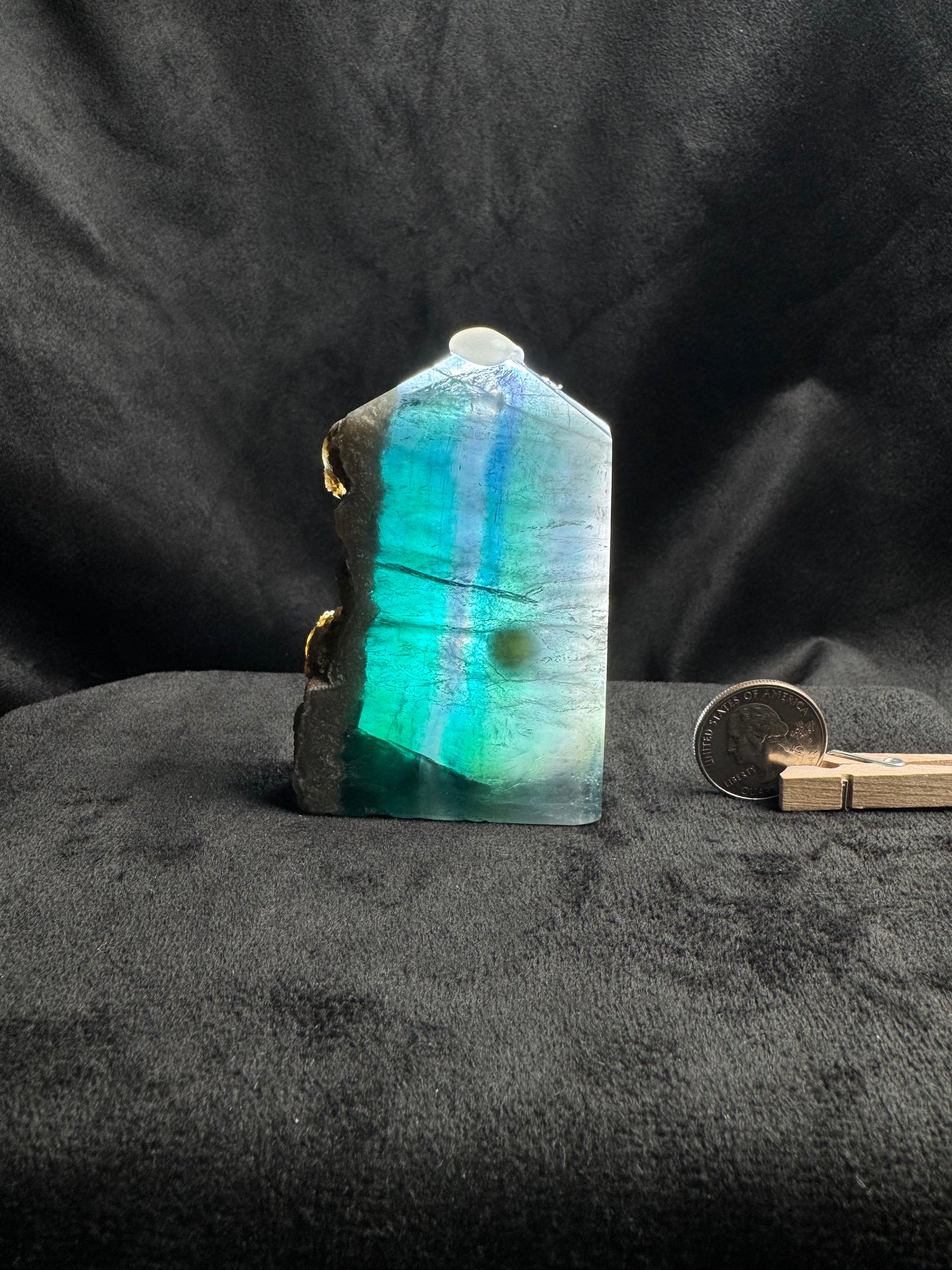 Blue and Green Banded Fluorite (Red UV Reaction)