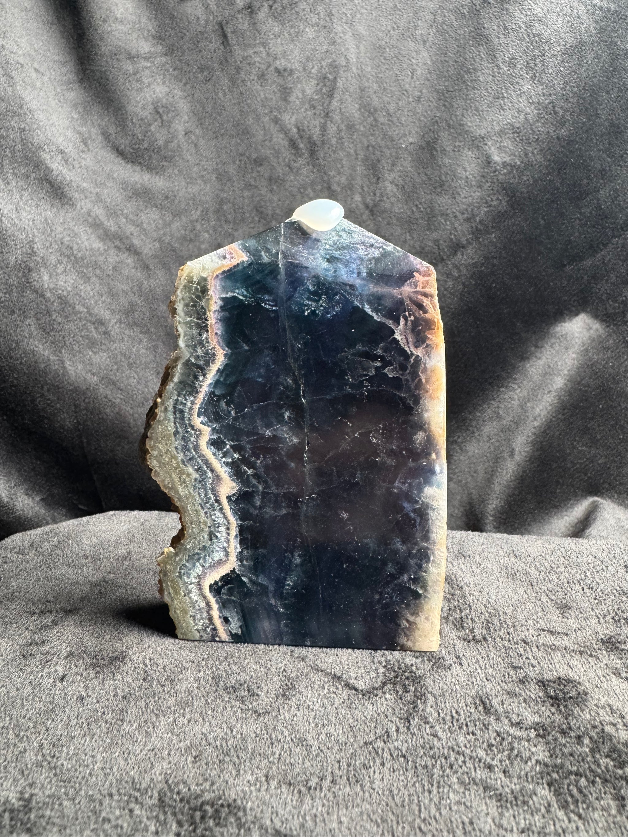 Blue and Green Banded Fluorite (Red UV Reaction)