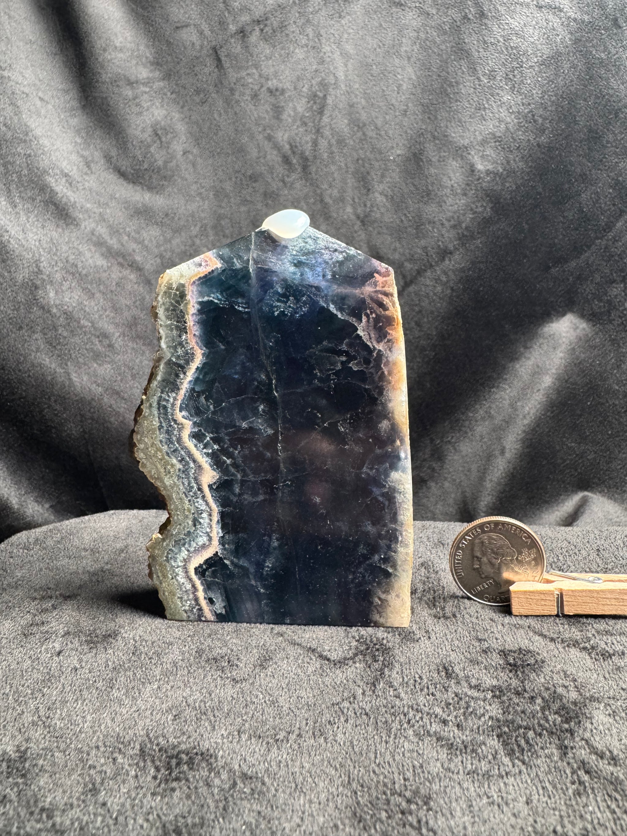 Blue and Green Banded Fluorite (Red UV Reaction)