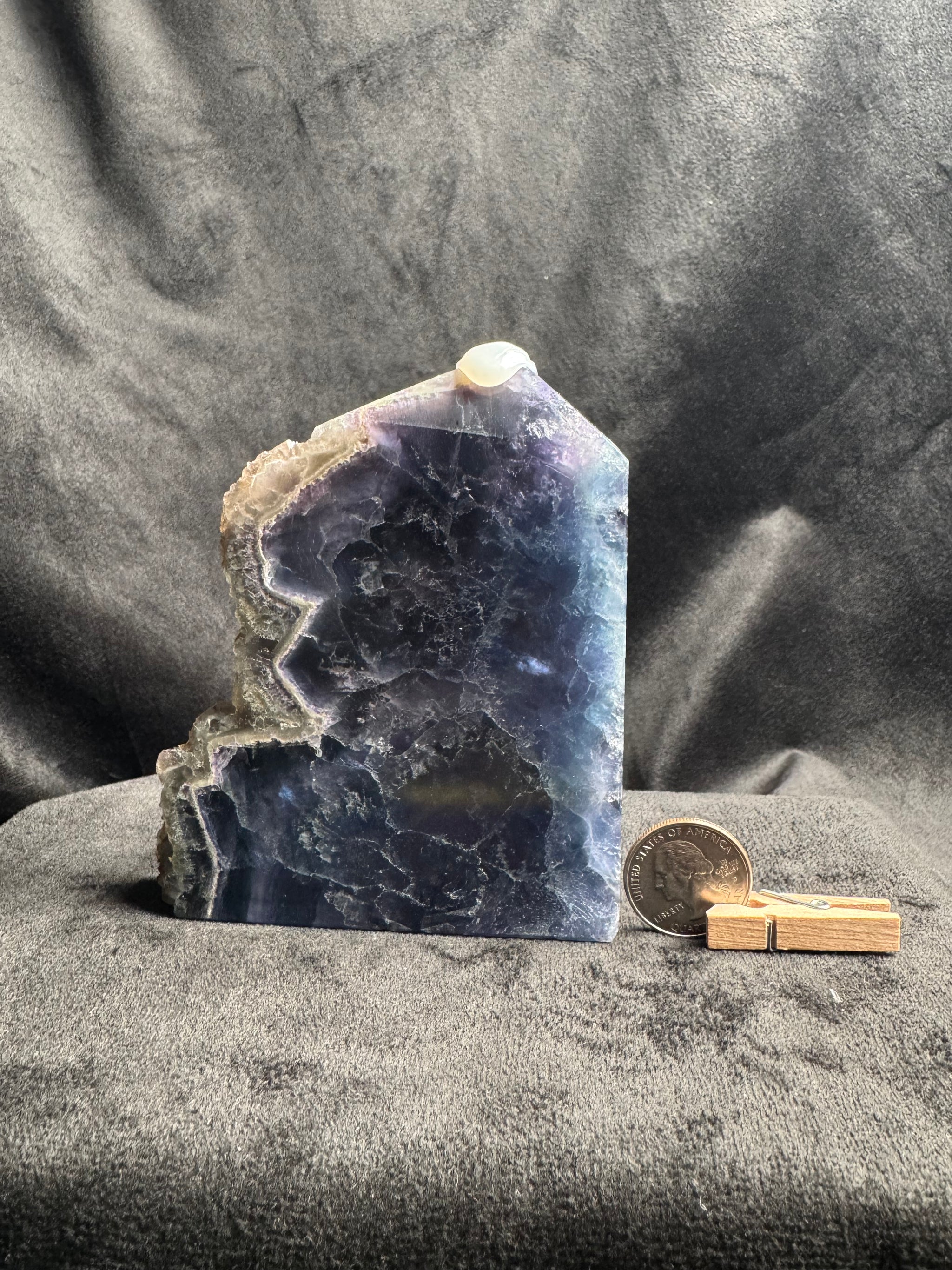 Blue and Green Banded Fluorite (Red UV Reaction)