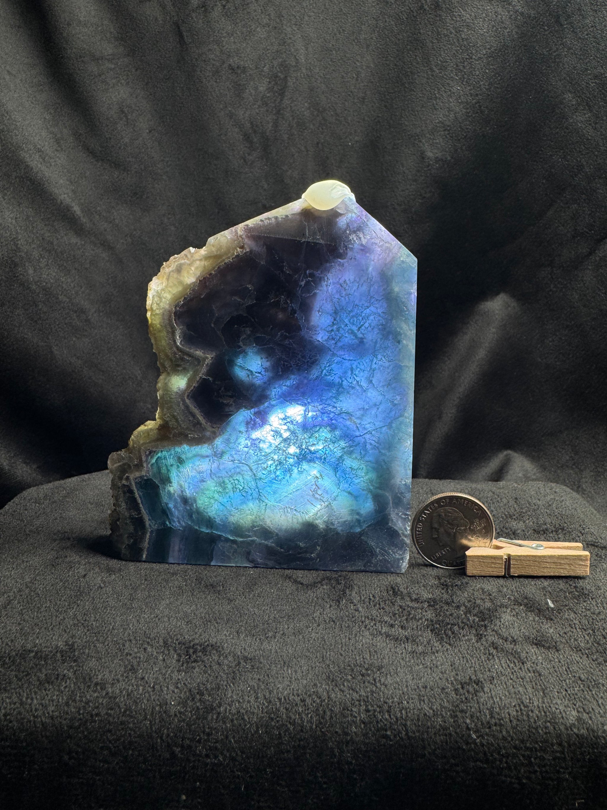 Blue and Green Banded Fluorite (Red UV Reaction)